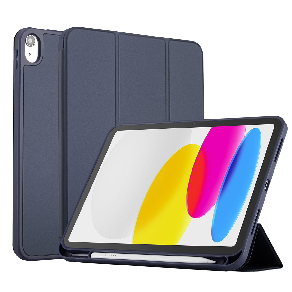 Accezz Smart Silicone Bookcase voor de Apple iPad 11 (2025) 11 inch A16 / iPad 10 (2022) 10.9 inch - Donkerblauw