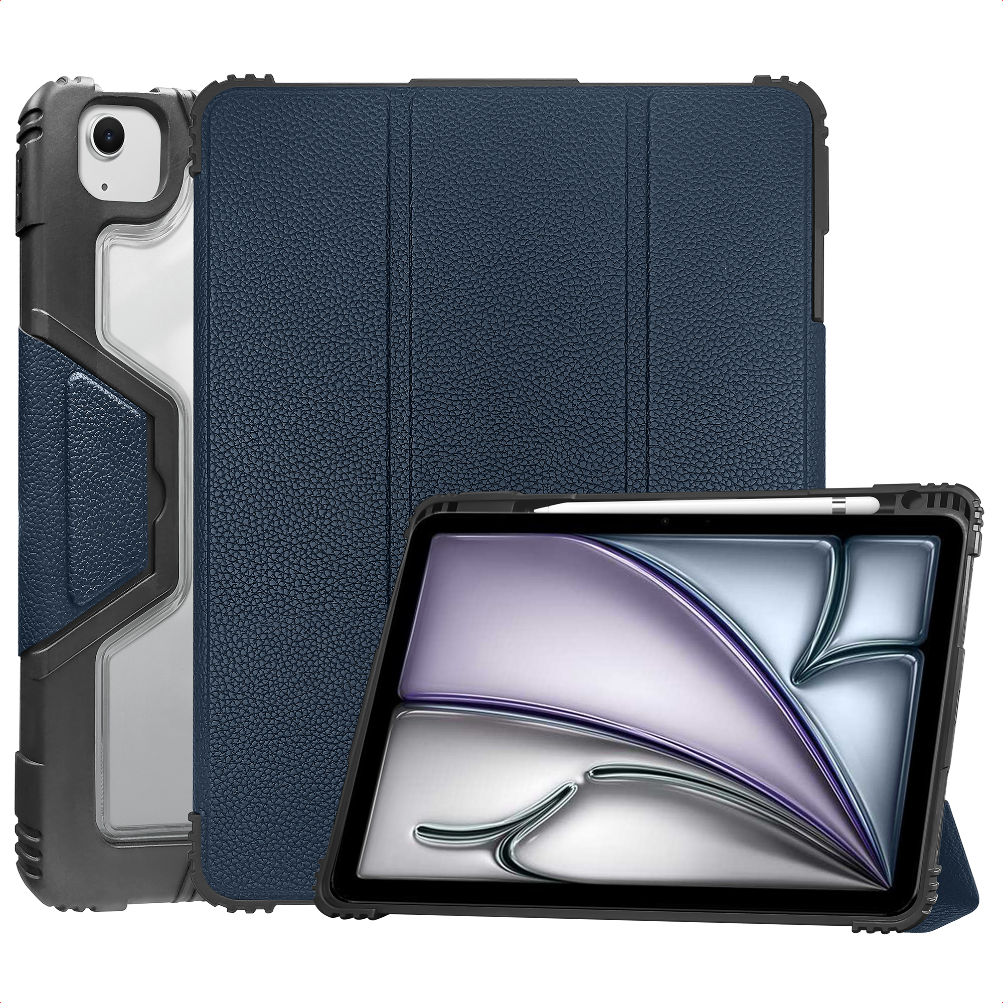 Accezz Rugged Trifold Bookcase voor de Apple iPad Air 11 inch (2026) M4 / (2025) M3 / (2024) M2 / Air 5 (2022) / Air 4 (2020) - Donkerblauw