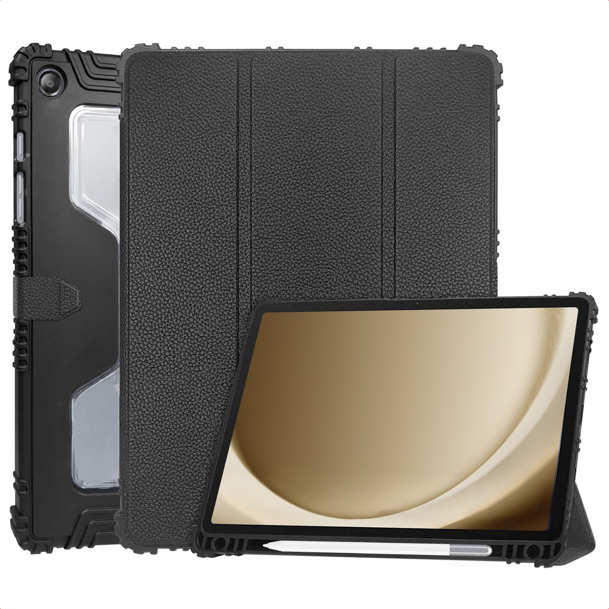 Accezz Coque tablette Rugged Trifold Samsung Galaxy Tab A9 Plus - Noir