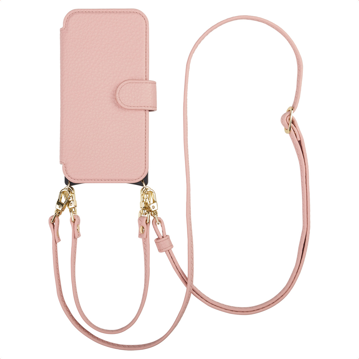 Selencia Riva Bookcase met MagSafe en Koord voor de Apple iPhone 15 - Old Pink