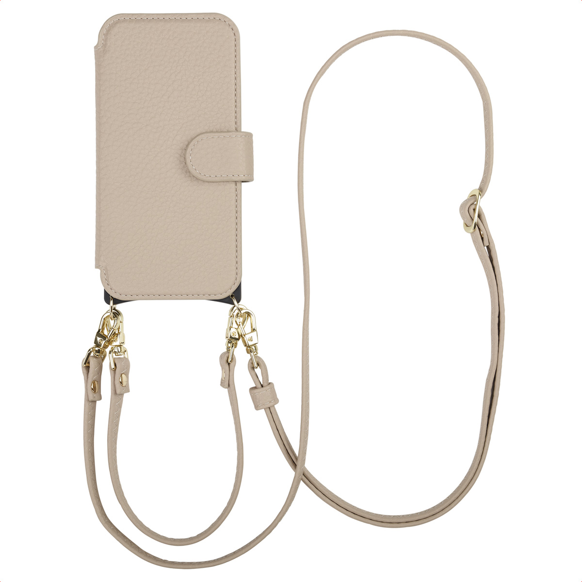 Selencia Riva Bookcase met MagSafe en Koord voor de Apple iPhone 16 - Beige