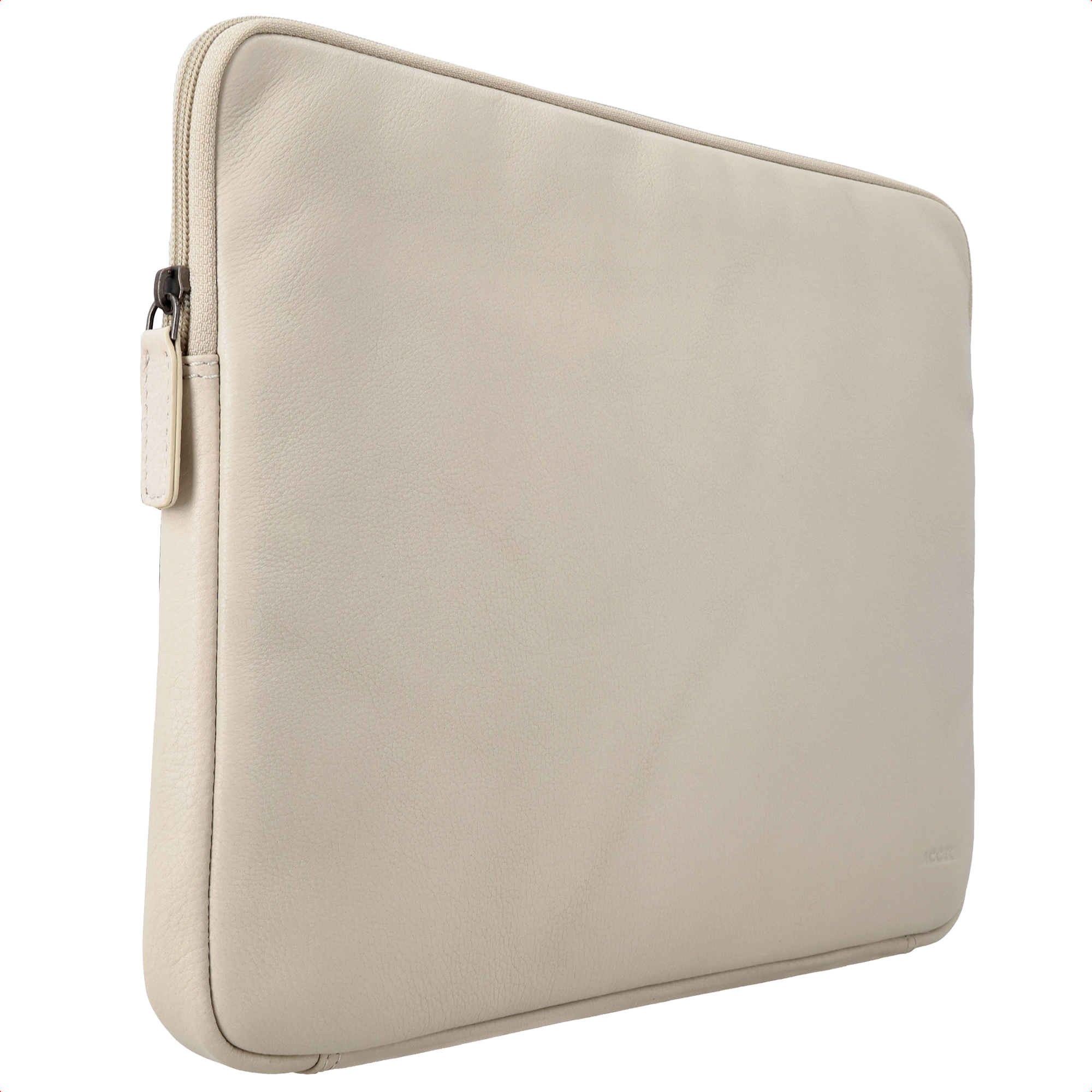 Accezz Leather Laptop hoes met rits 13-14 inch - Laptopsleeve - Beige