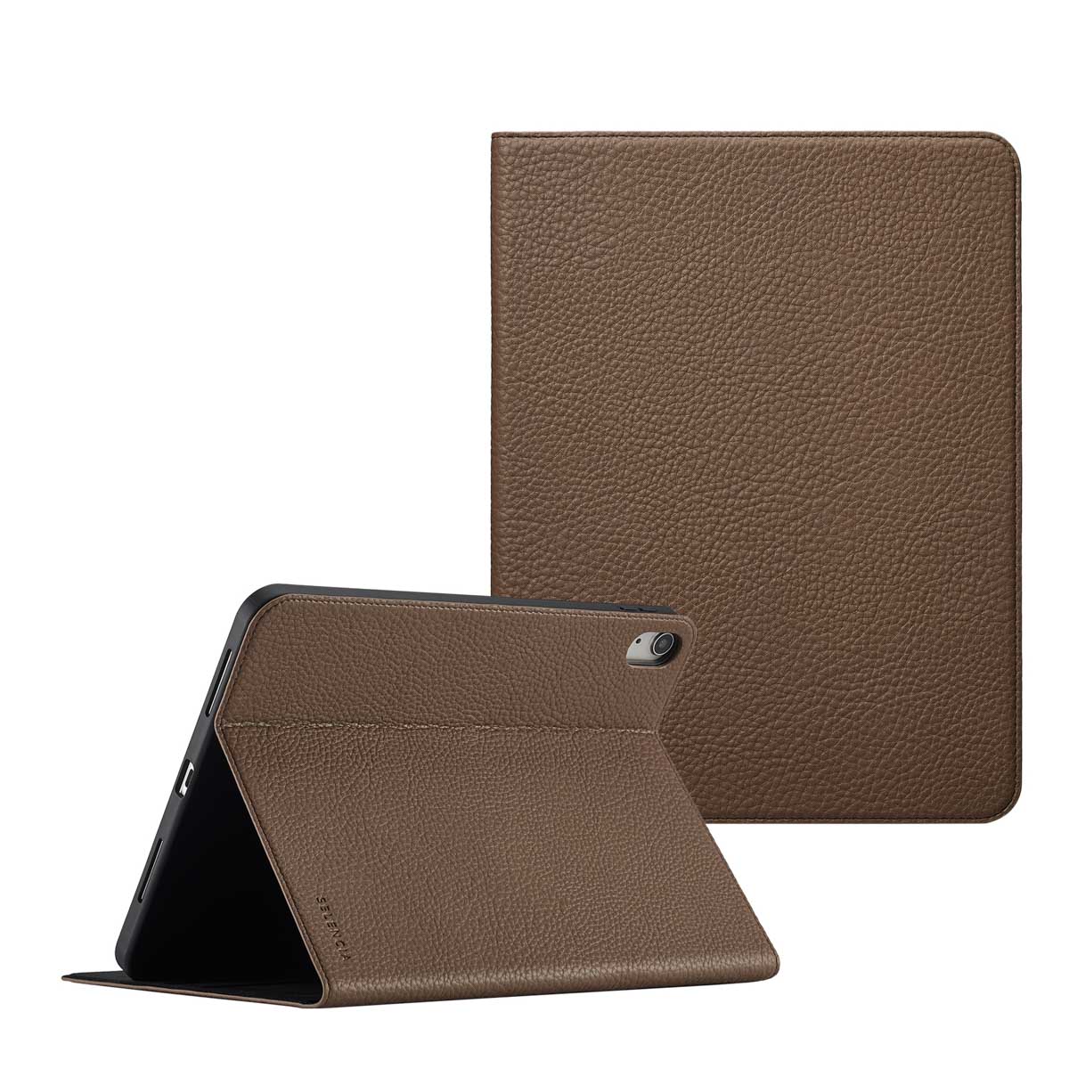 Selencia Riva Bookcase voor de Apple iPad 11 (2025) 11 inch A16 / iPad 10 (2022) 10.9 inch - Mocha Brown
