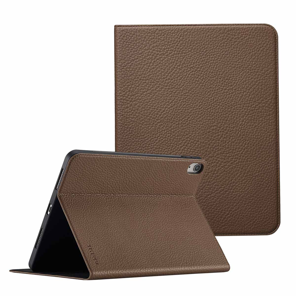 Selencia Riva Bookcase voor de Apple iPad Air 11 inch (2026) M4 / (2025) M3 / (2024) M2 / Air 5 (2022) / Air 4 (2020) - Mocha Brown