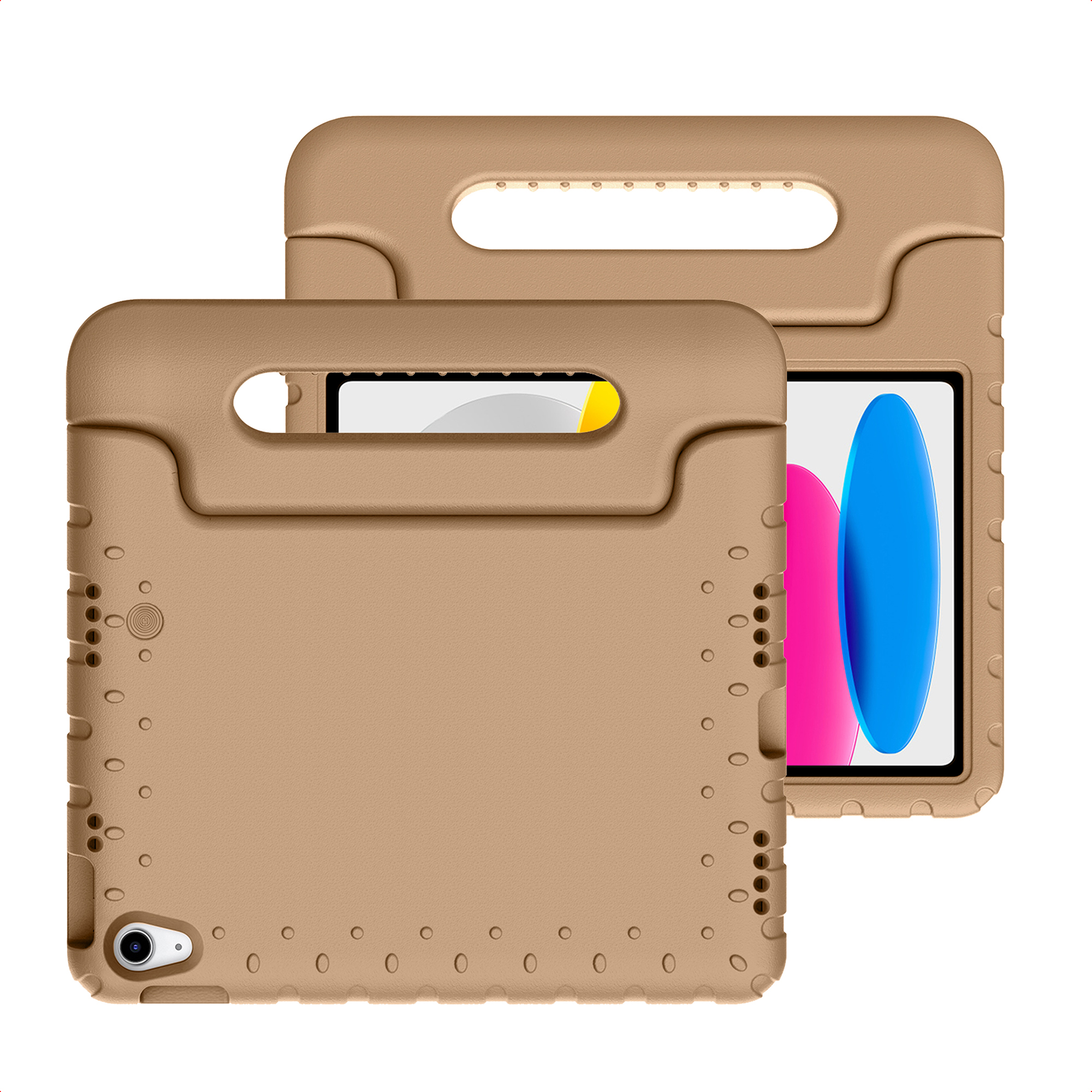 imoshion Coque kidsproof avec poignée Apple iPad 11 (2025) 11 pouces A16 / iPad 10 (2022) 10.9 pouces - Beige