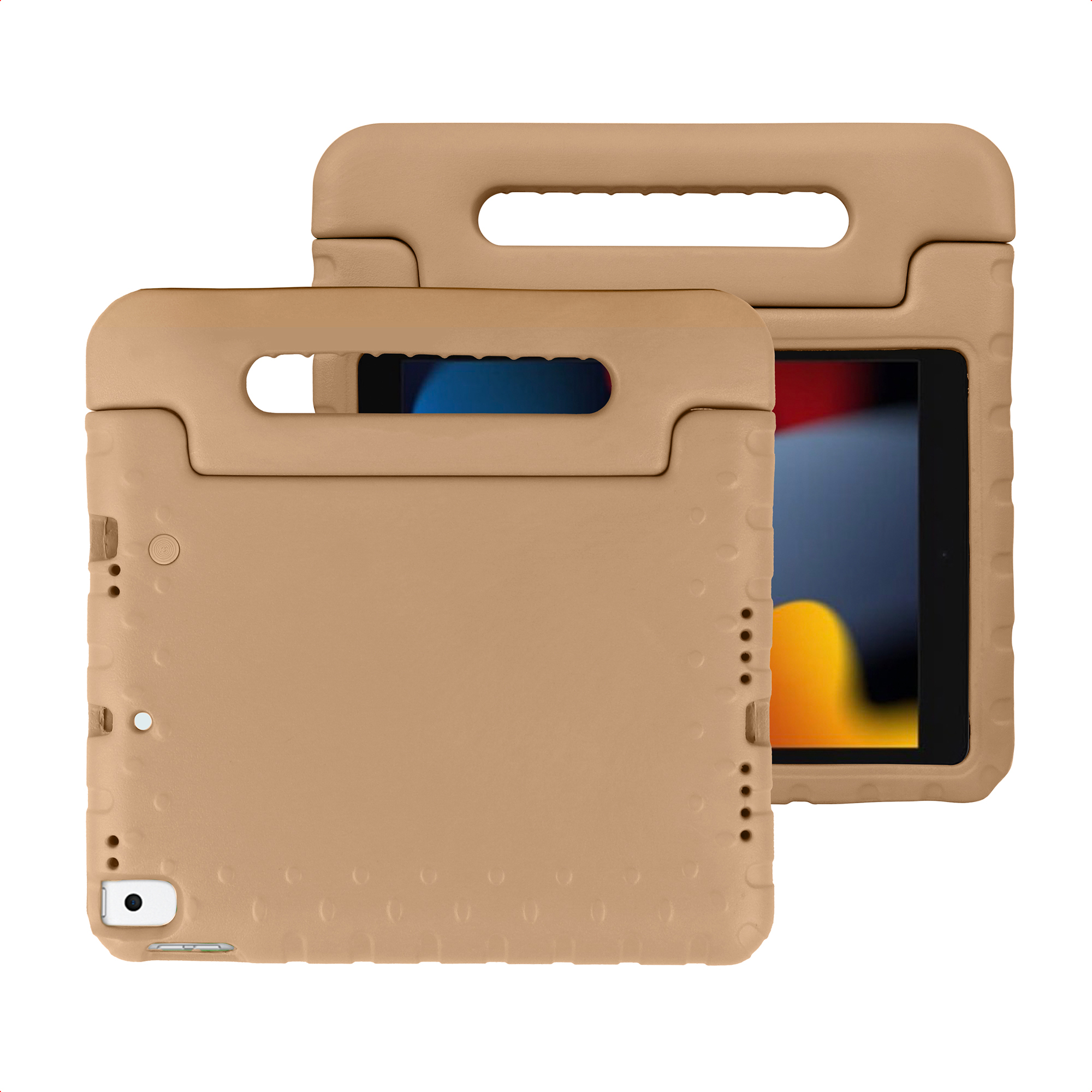 imoshion Coque kidsproof avec poignée Apple iPad 9 (2021) 10.2 pouces / iPad 8 (2020) 10.2 pouces / iPad 7 (2019) 10.2 pouces - Beige