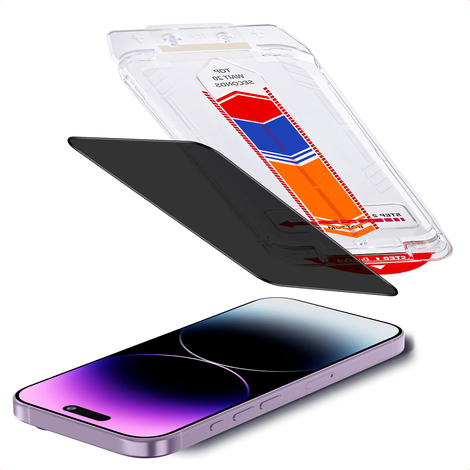 Accezz Gehard Glas Privacy Screenprotector + Applicator voor de Apple iPhone 17e / 16e / 14 / 13 / 13 Pro