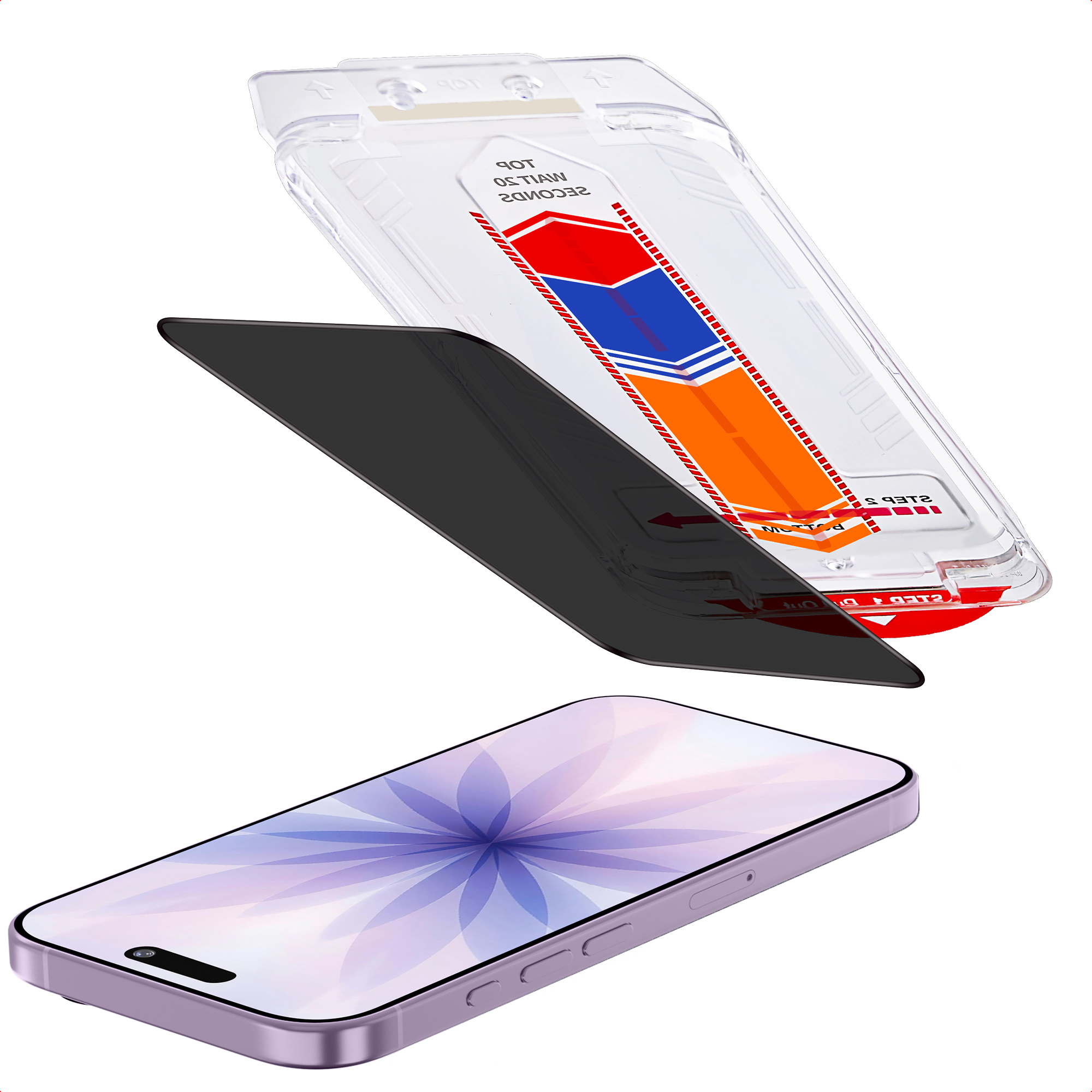 Accezz Gehard Glas Privacy Screenprotector + Applicator voor de Apple iPhone 17