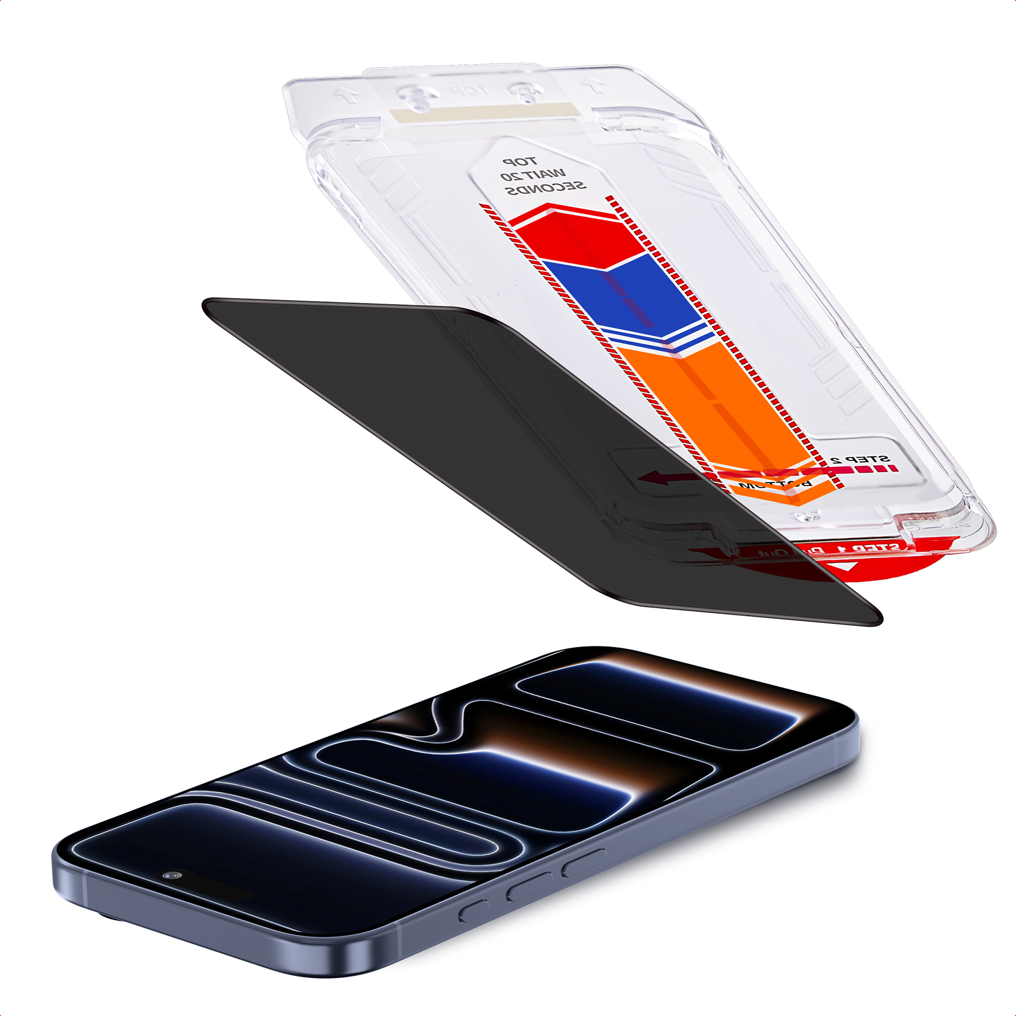 Accezz Gehard Glas Privacy Screenprotector + Applicator voor de Apple iPhone 17 Pro