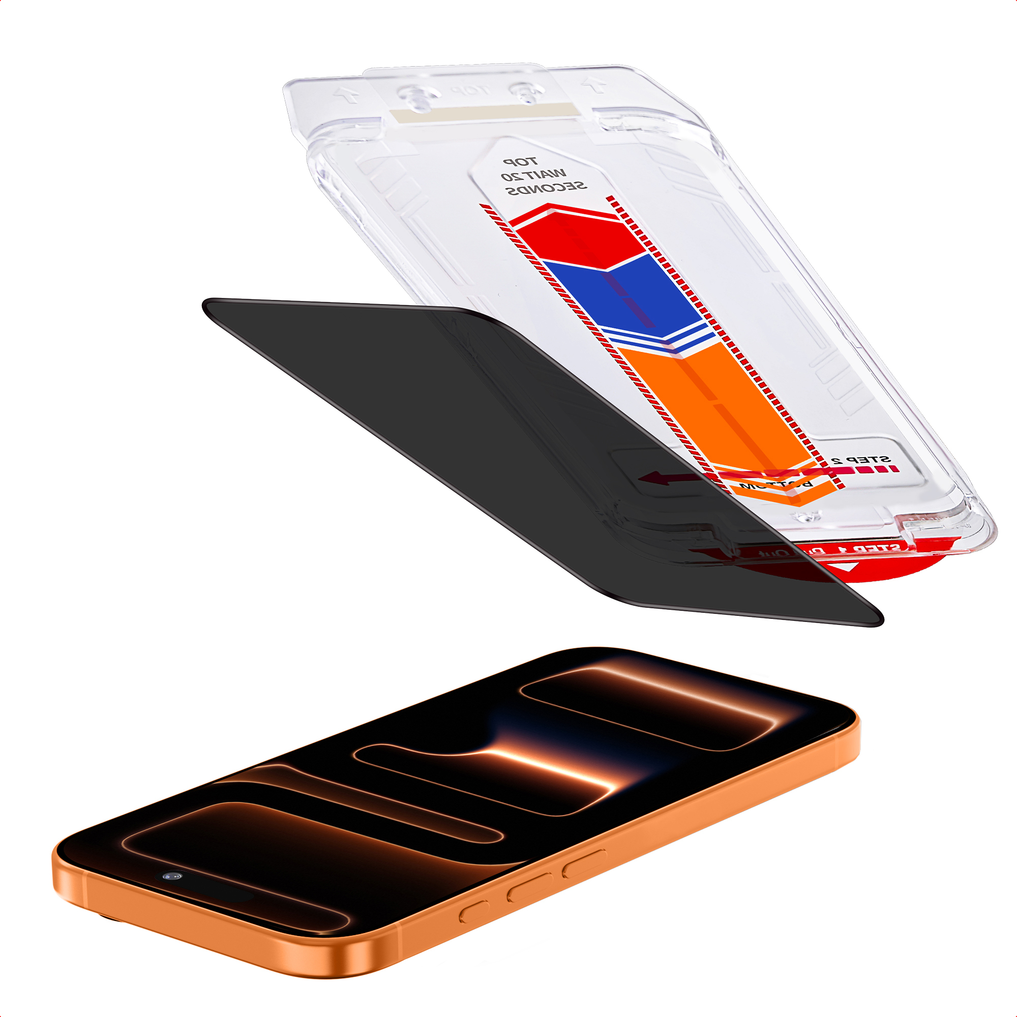 Accezz Gehard Glas Privacy Screenprotector + Applicator voor de Apple iPhone 17 Pro Max