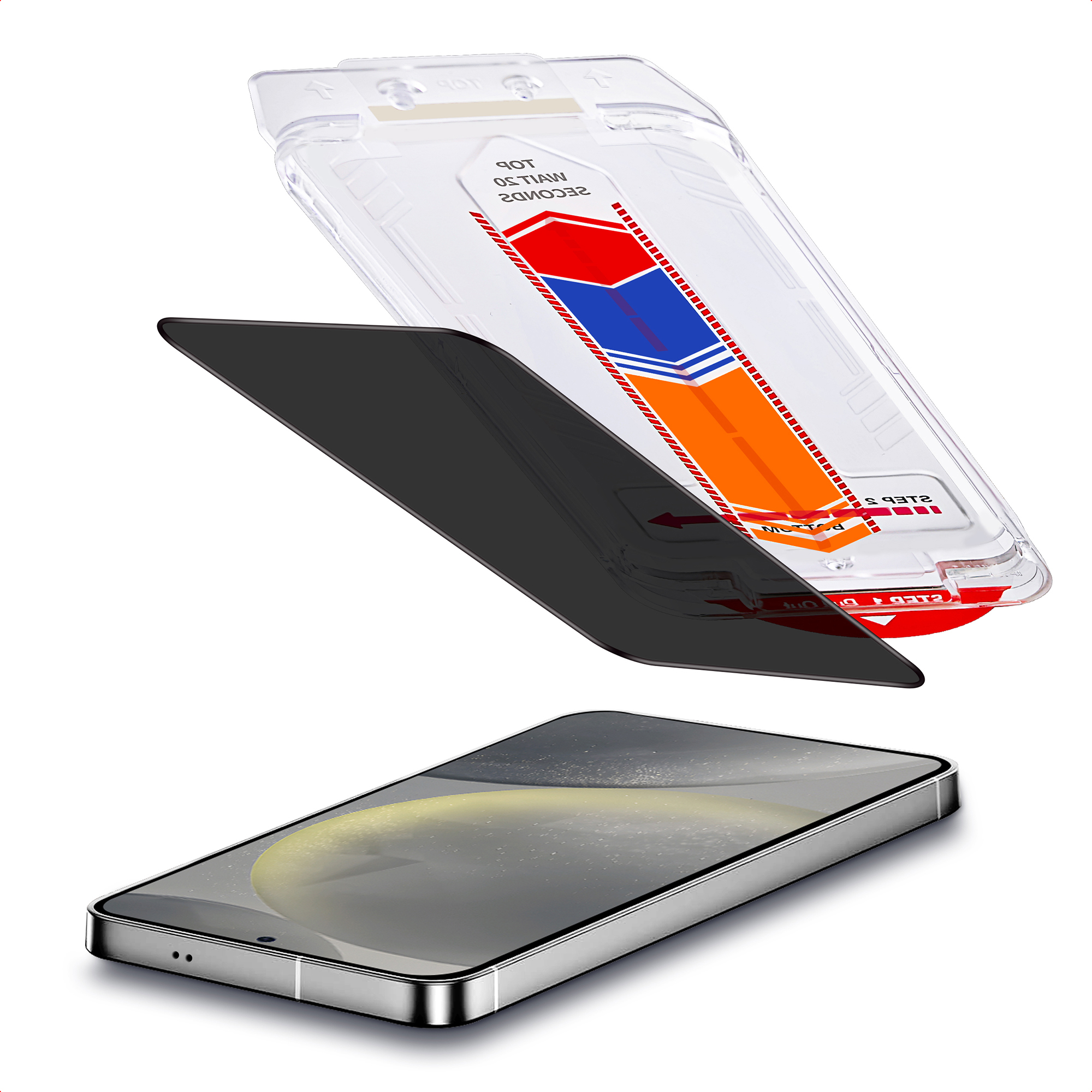 Accezz Gehard Glas Privacy Screenprotector + Applicator voor de Samsung Galaxy S25 / S24