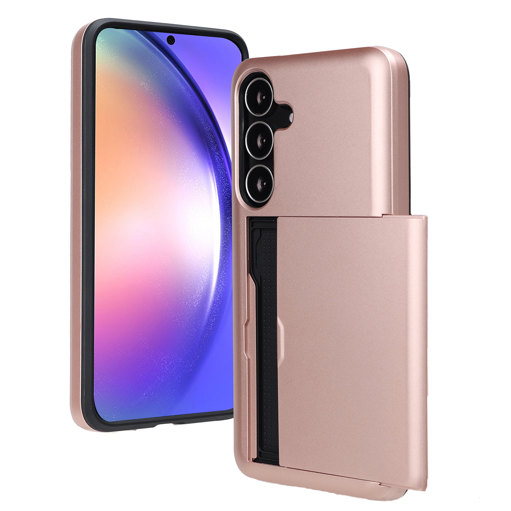 imoshion Backcover met pasjeshouder voor de Samsung Galaxy S25 FE - Rosé Goud