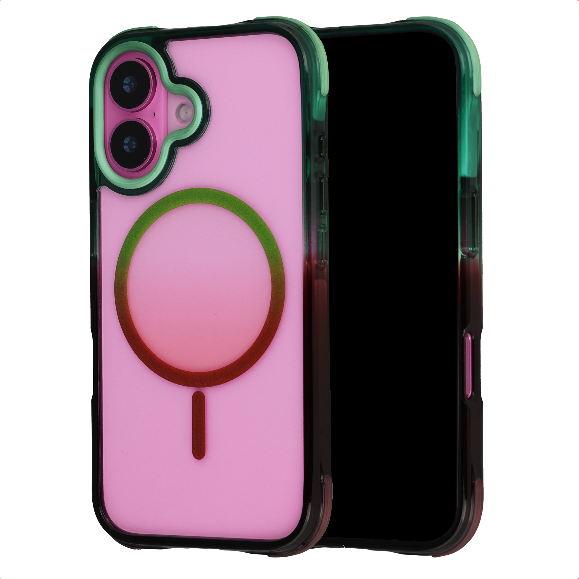 Selencia Coque arrière MagSafe Gradient Apple iPhone 16 - Vert / Brun