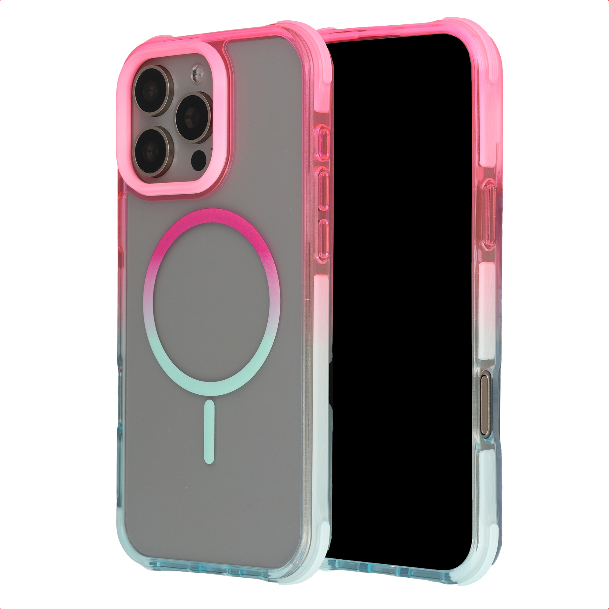 Selencia Coque arrière MagSafe Gradient Apple iPhone 16 Pro Max - Rose / Bleu