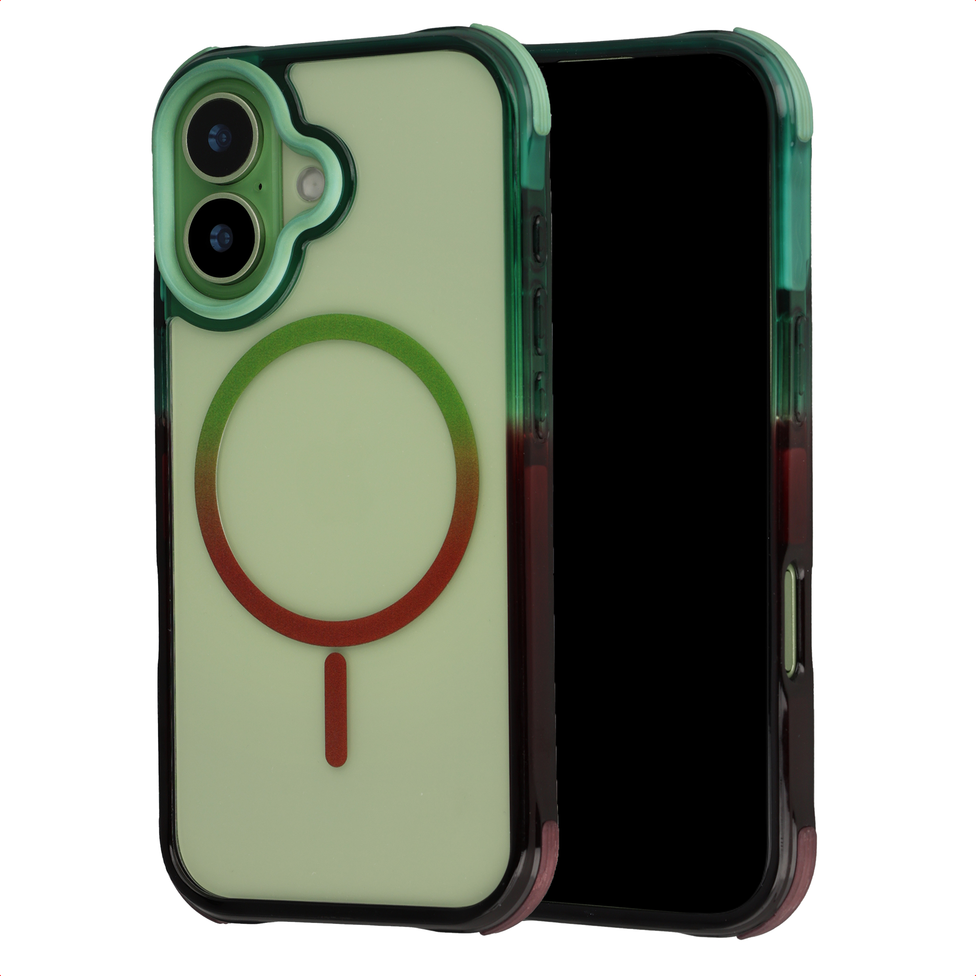 Selencia Coque arrière MagSafe Gradient Apple iPhone 17 - Vert / Brun