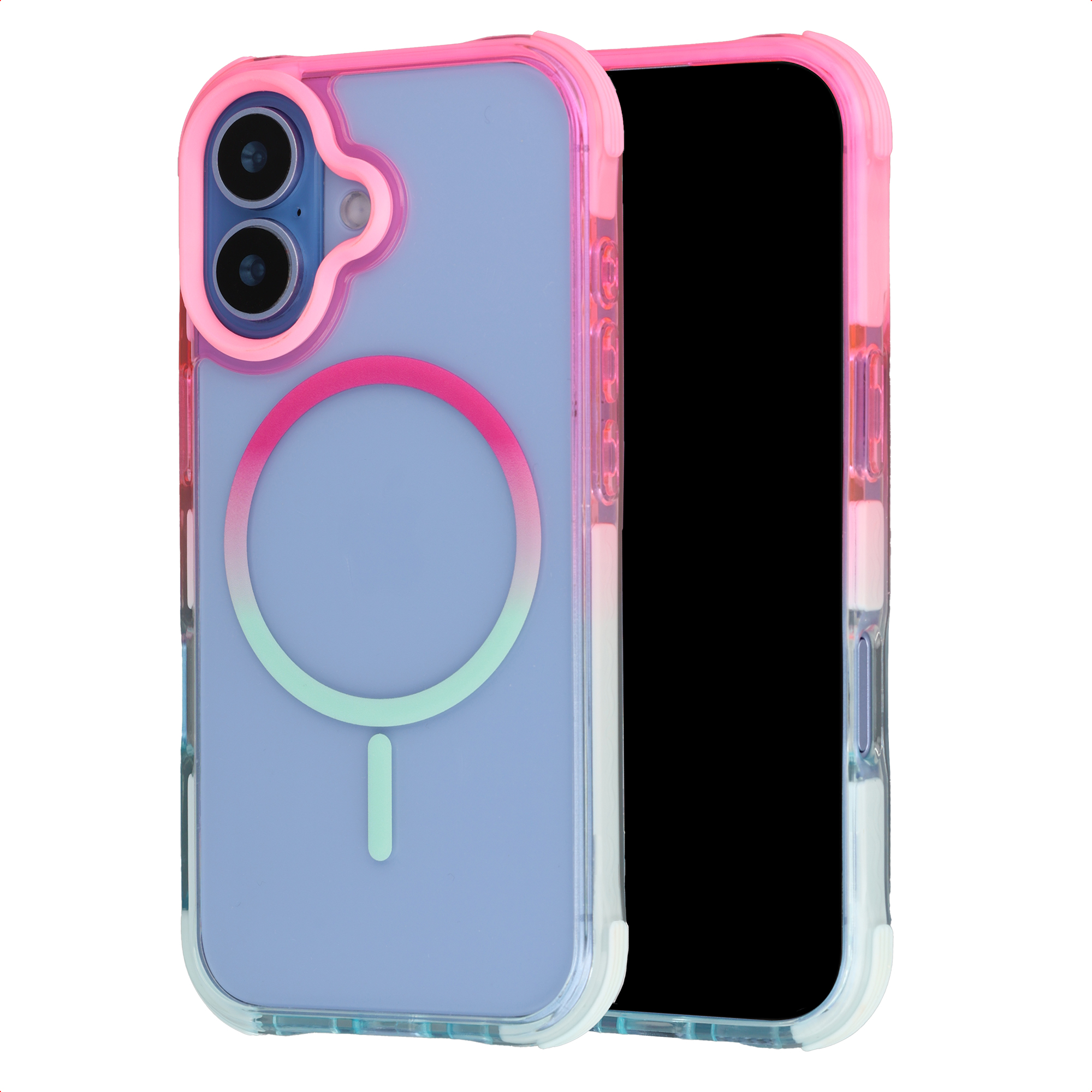 Selencia Coque arrière MagSafe Gradient Apple iPhone 17 - Rose / Bleu