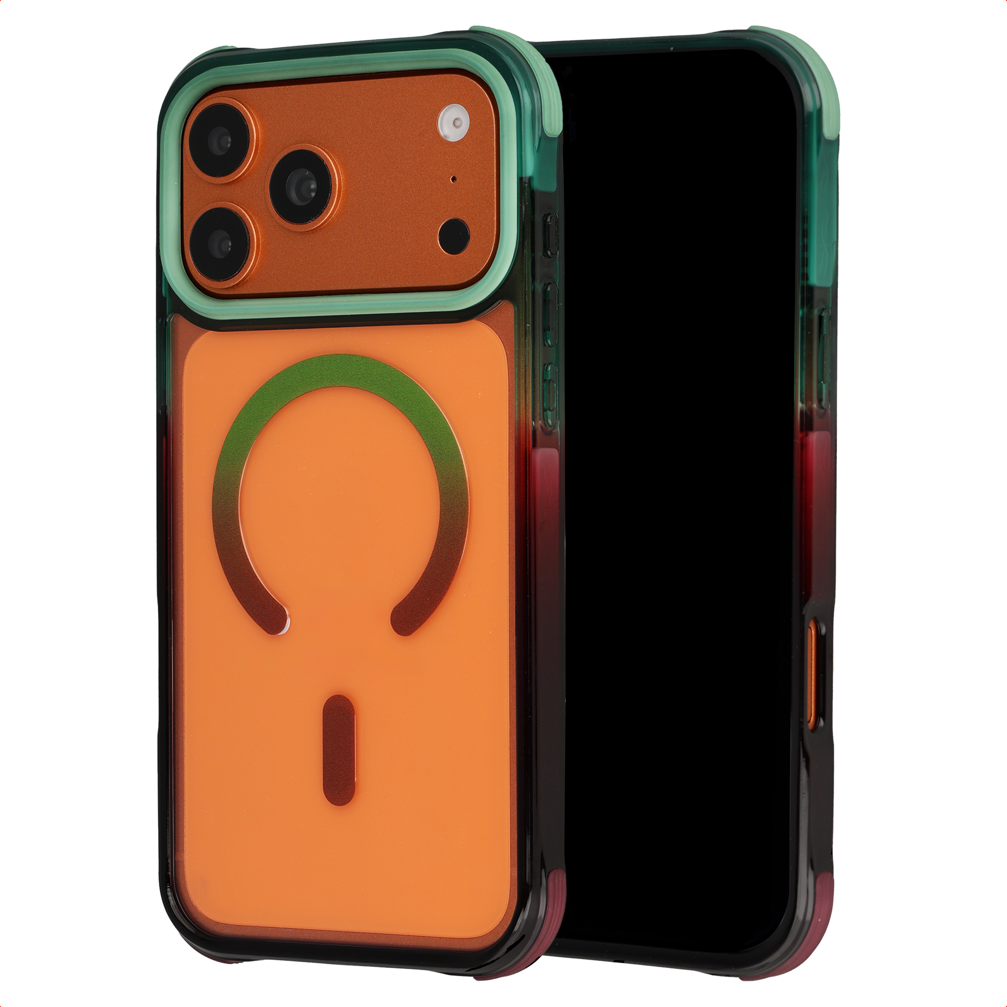Selencia Coque arrière MagSafe Gradient Apple iPhone 17 Pro - Vert / Brun