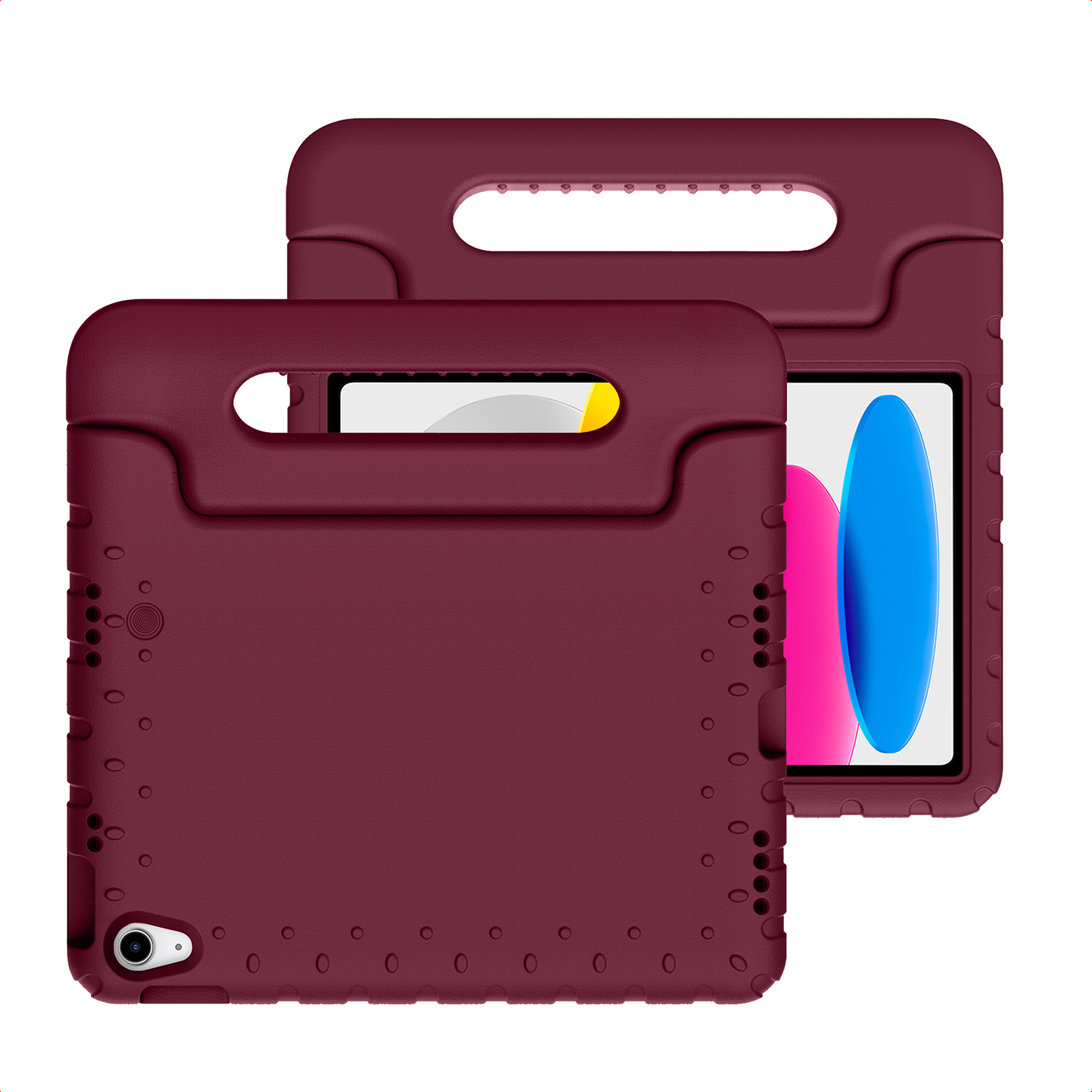 imoshion Kidsproof Backcover met handvat voor de Apple iPad 11 (2025) 11 inch A16 / iPad 10 (2022) 10.9 inch - Velvet Plum
