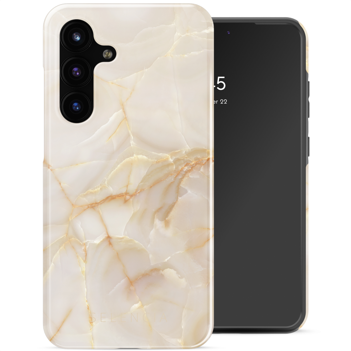 Selencia Vivid Backcover voor de Samsung Galaxy S25 FE - Golden Beige Marble