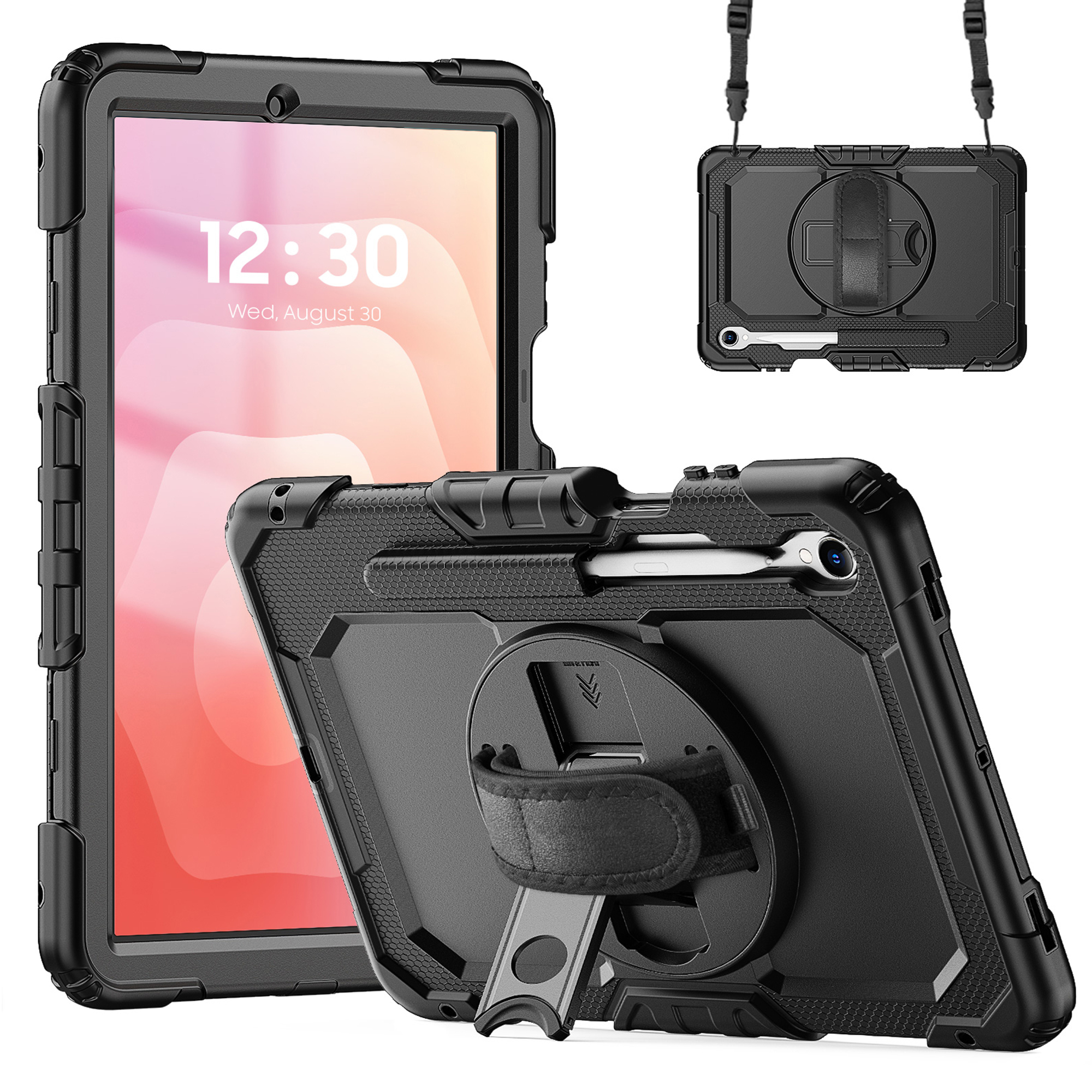 Accezz Rugged Backcover met schouderstrap voor de Samsung Galaxy Tab S11 - Zwart