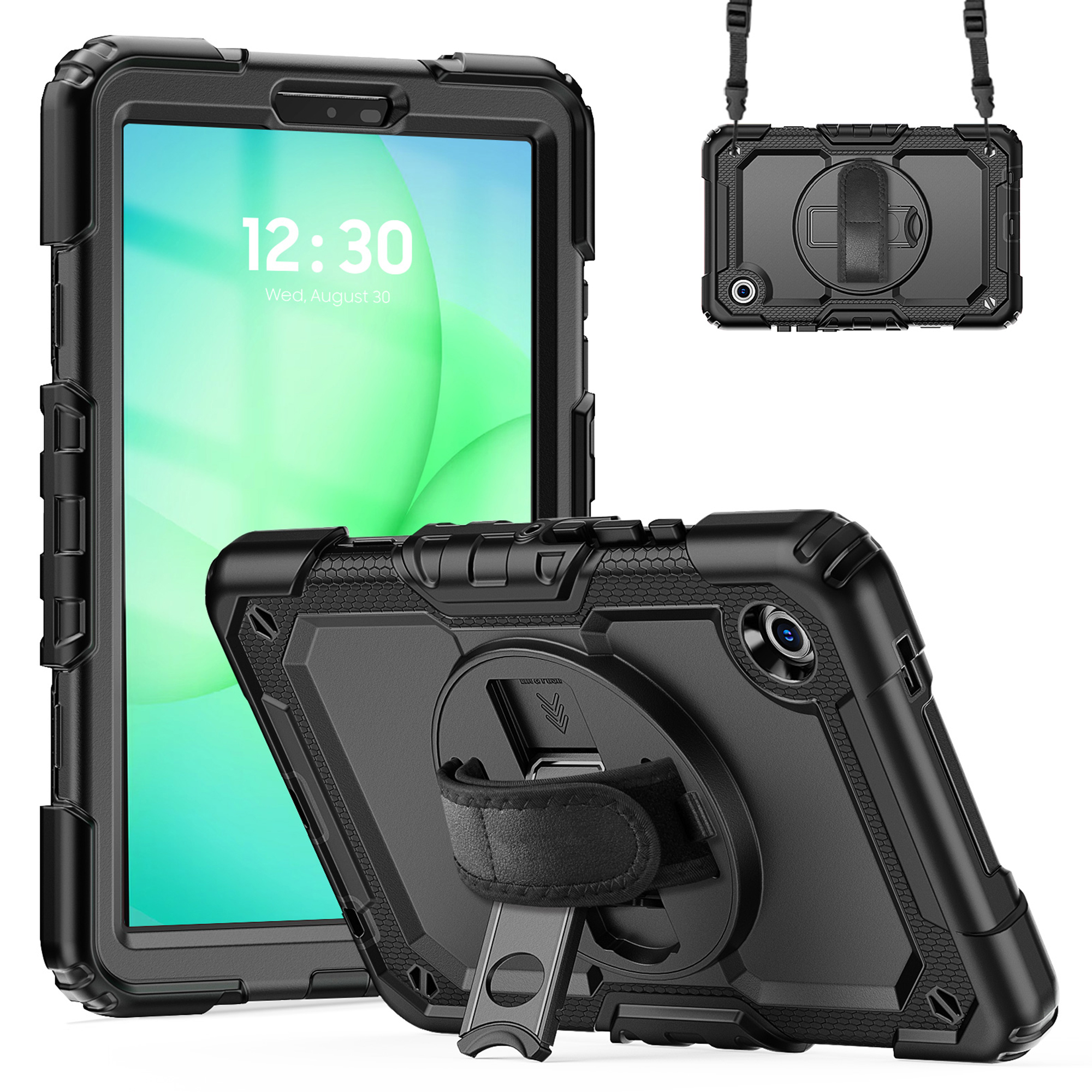 Accezz Rugged Backcover met schouderstrap voor de Samsung Galaxy Tab A11 Plus - Zwart