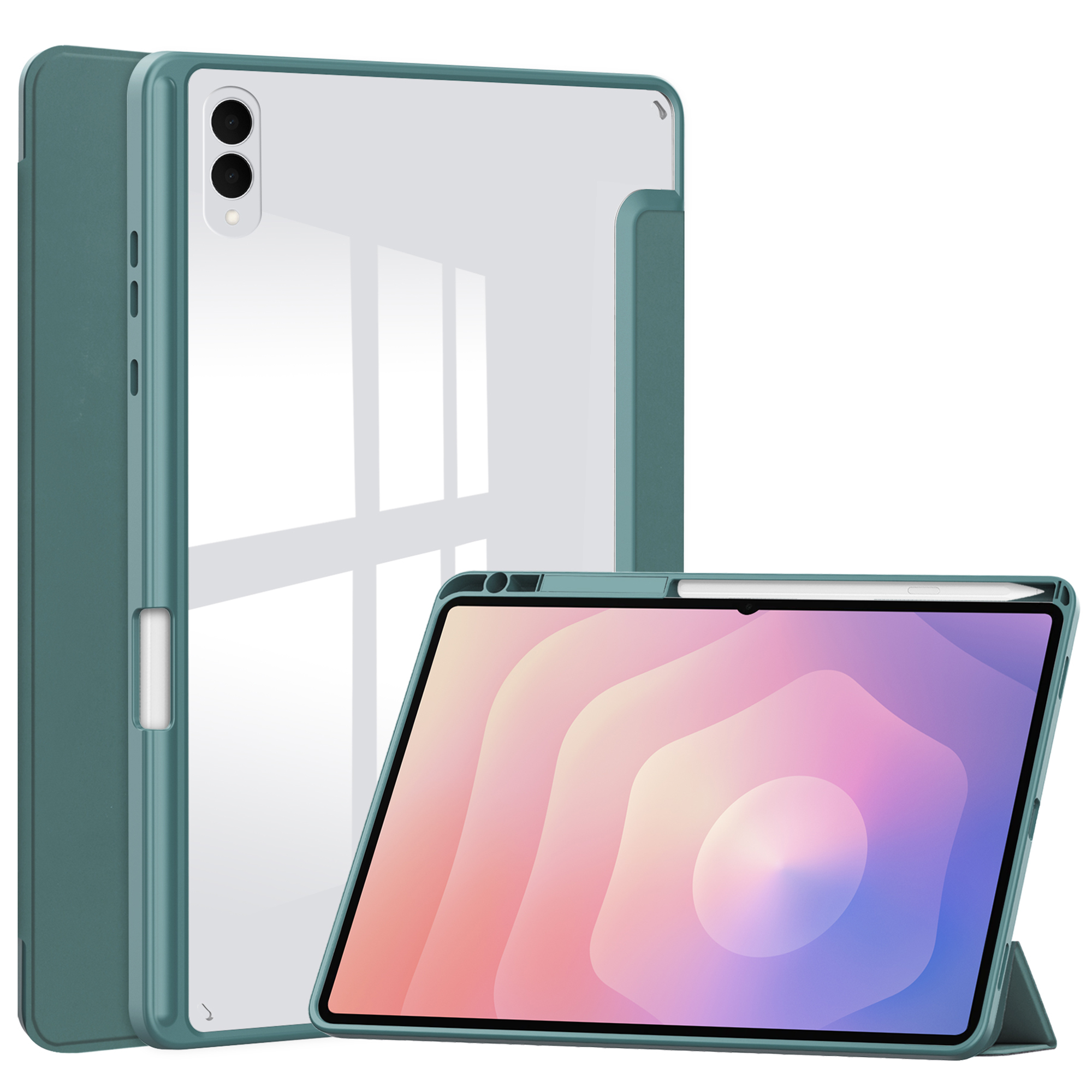 imoshion Trifold Hardcase Bookcase voor de Samsung Galaxy Tab S11 Ultra - Groen