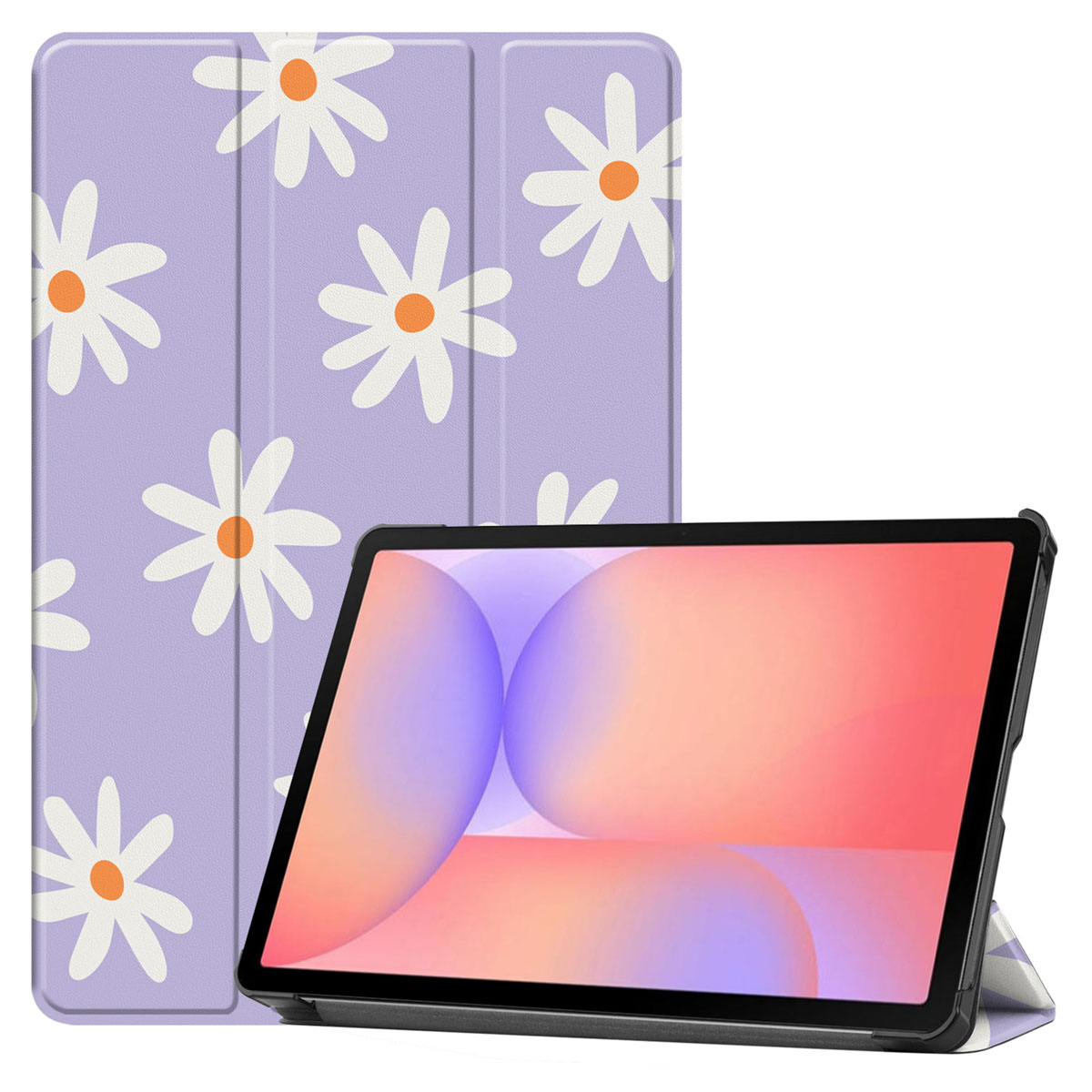 imoshion Design Trifold Bookcase voor de Samsung Galaxy Tab S9 11.0 inch / S10 Lite / S10 FE / S9 FE 10.9 inch - Flower Distance