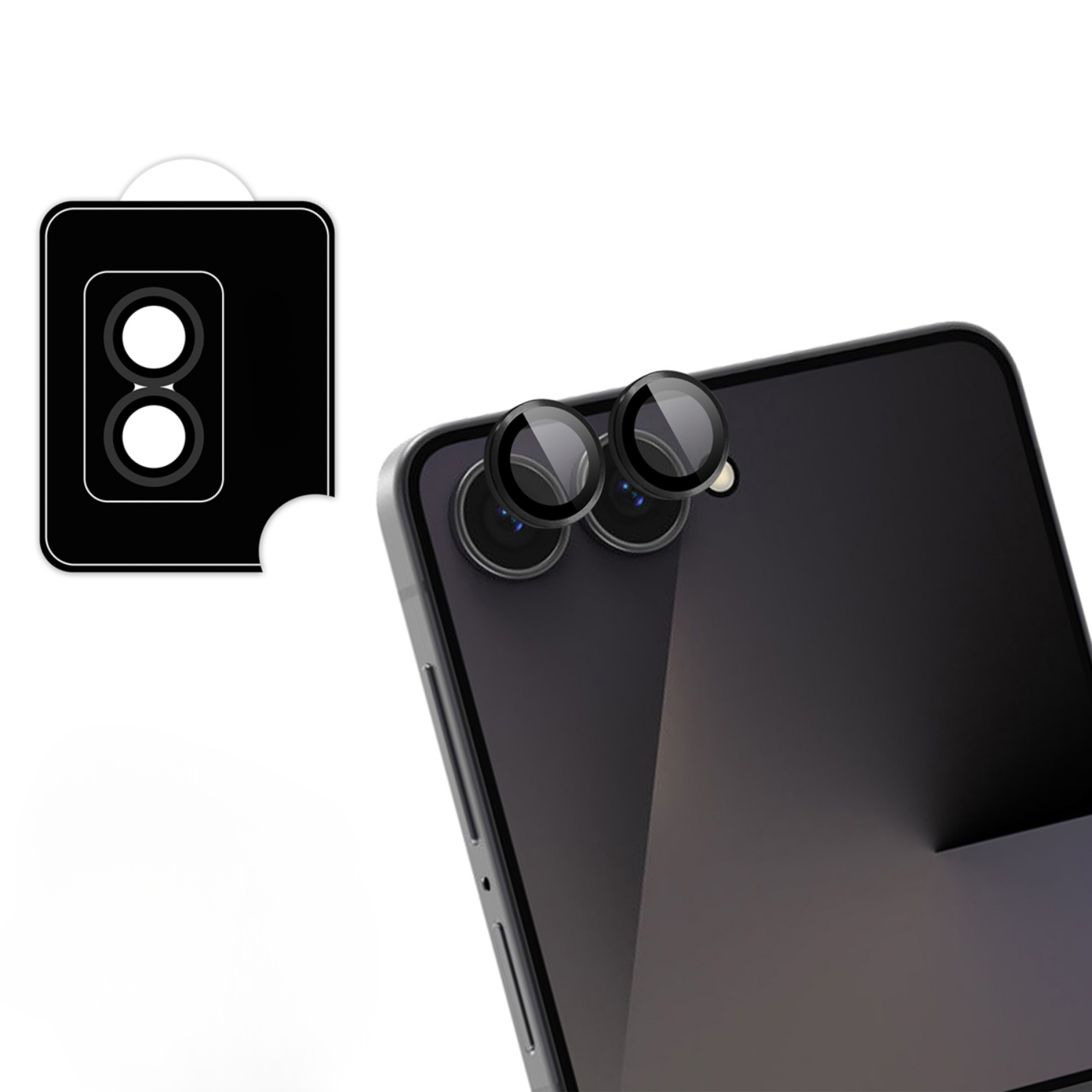 imoshion Camera Protector Glas 2 Pack voor de Samsung Galaxy Z Flip 7 - Zwart