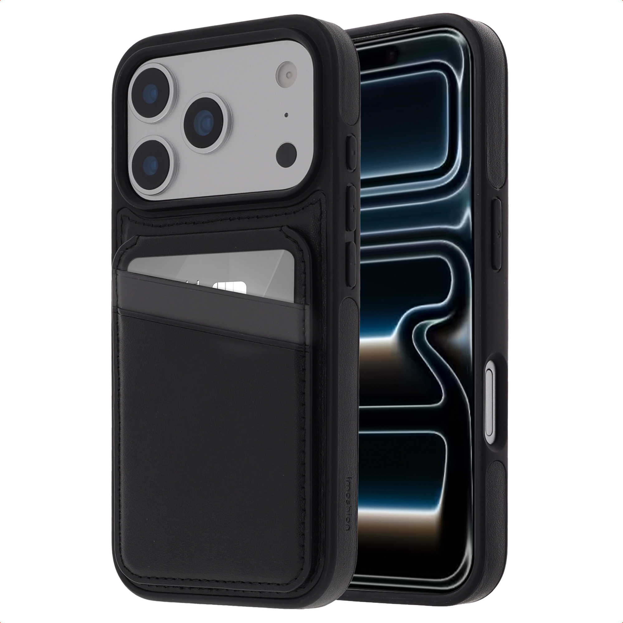 imoshion Backcover met kaarthouder en stand voor de Apple iPhone 17 Pro - Zwart