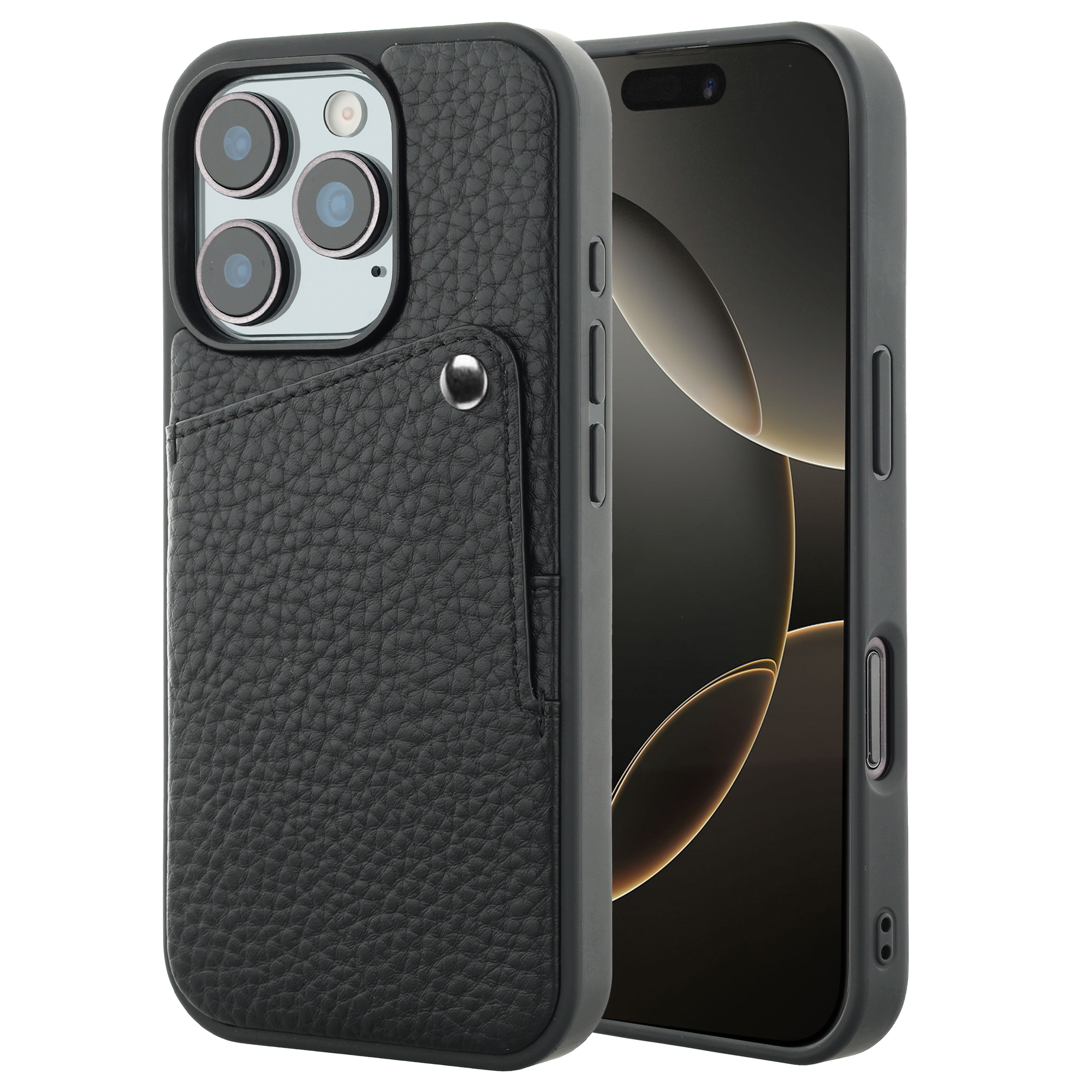Selencia Coque Riva avec porte-cartes Apple iPhone 16 Pro - Noir