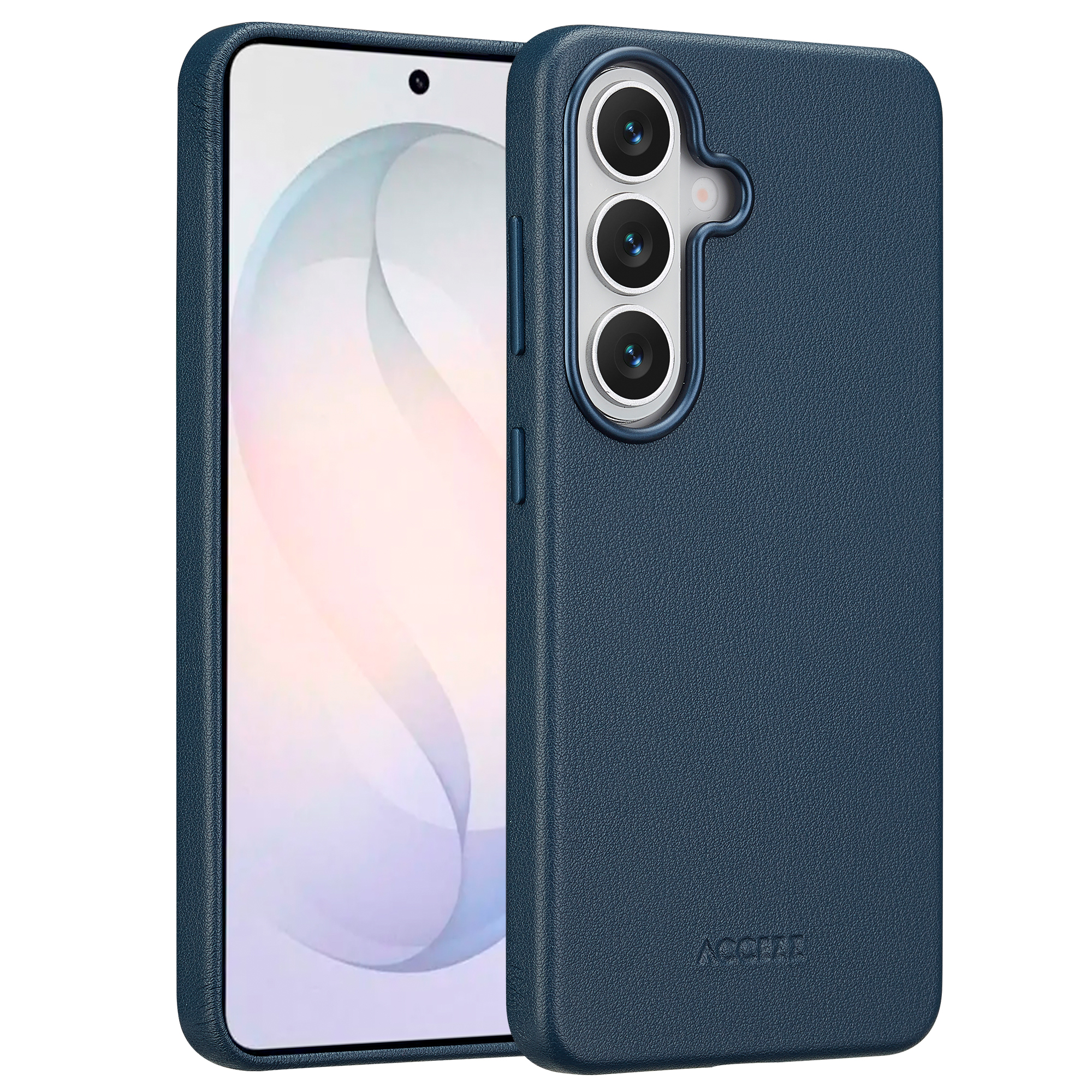 Accezz MagSafe Leather Backcover voor de Samsung Galaxy S26 - Nightfall Blue