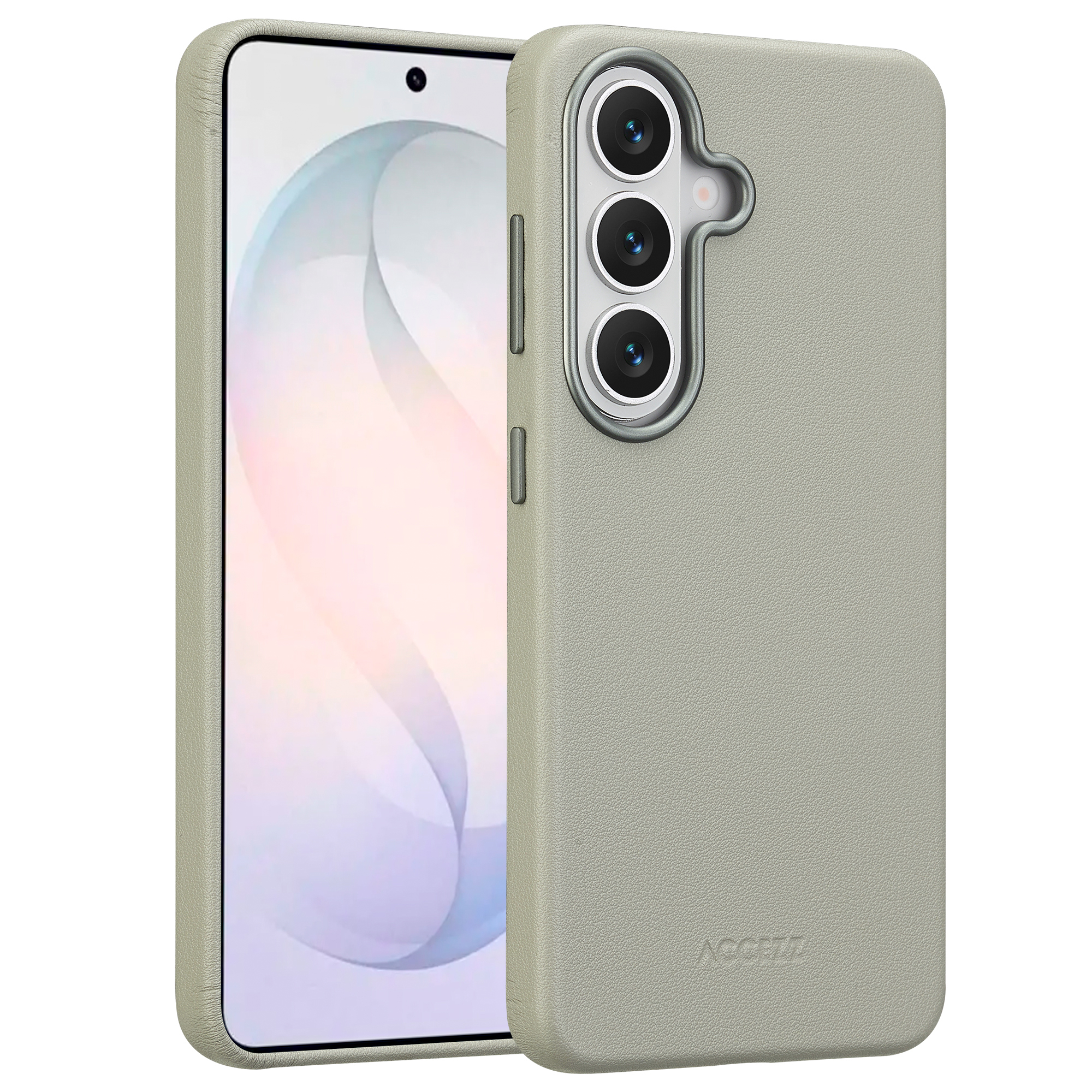 Accezz MagSafe Leather Backcover voor de Samsung Galaxy S26 - Light Grey