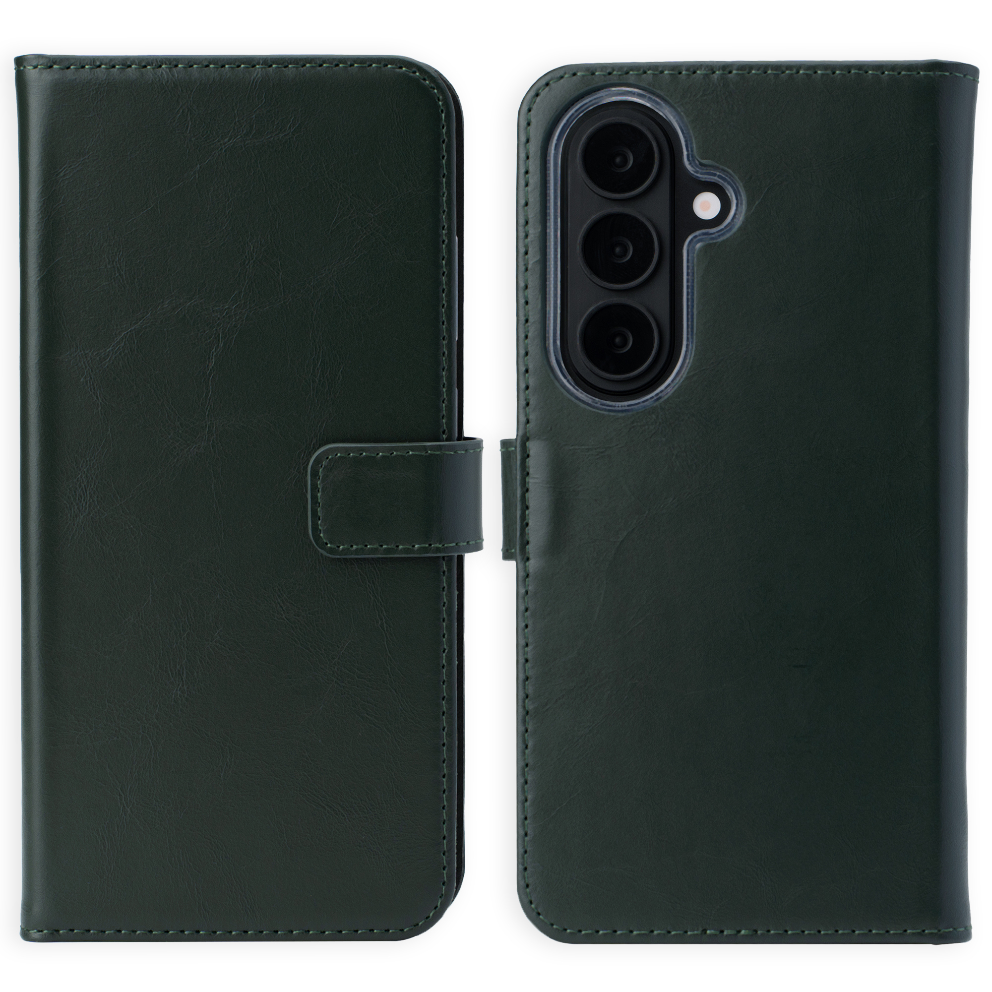 Selencia Echt Leren Bookcase voor de Samsung Galaxy S26 Plus - Groen