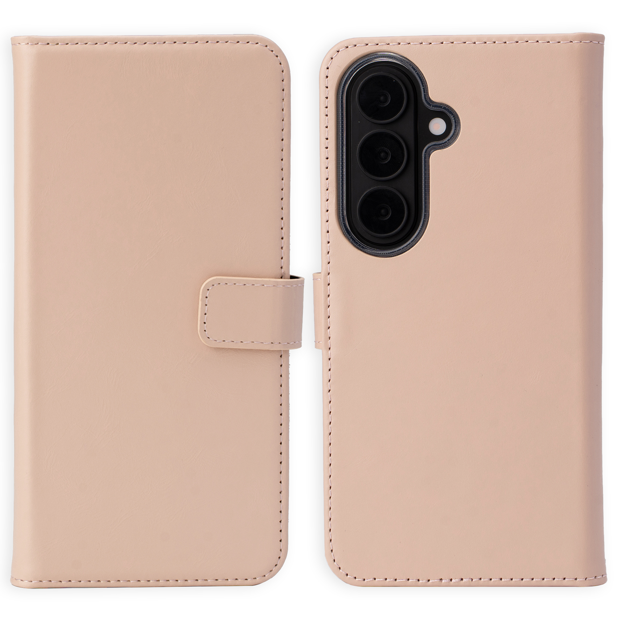 Selencia Echt Leren Bookcase voor de Samsung Galaxy S26 Plus - Dusty Pink