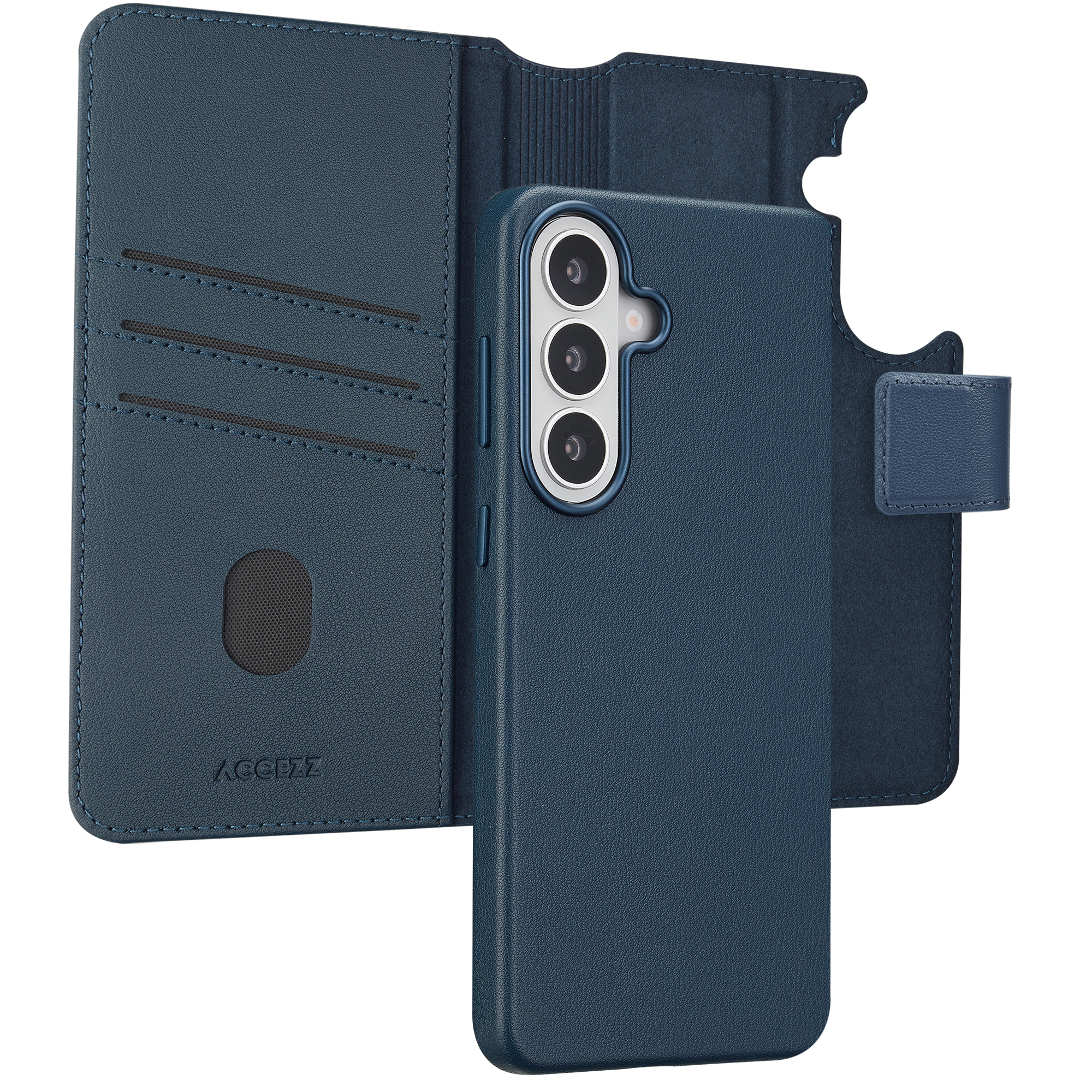 Accezz Leather Bookcase 2-in-1 met MagSafe voor de Samsung Galaxy S26 Plus - Nightfall Blue