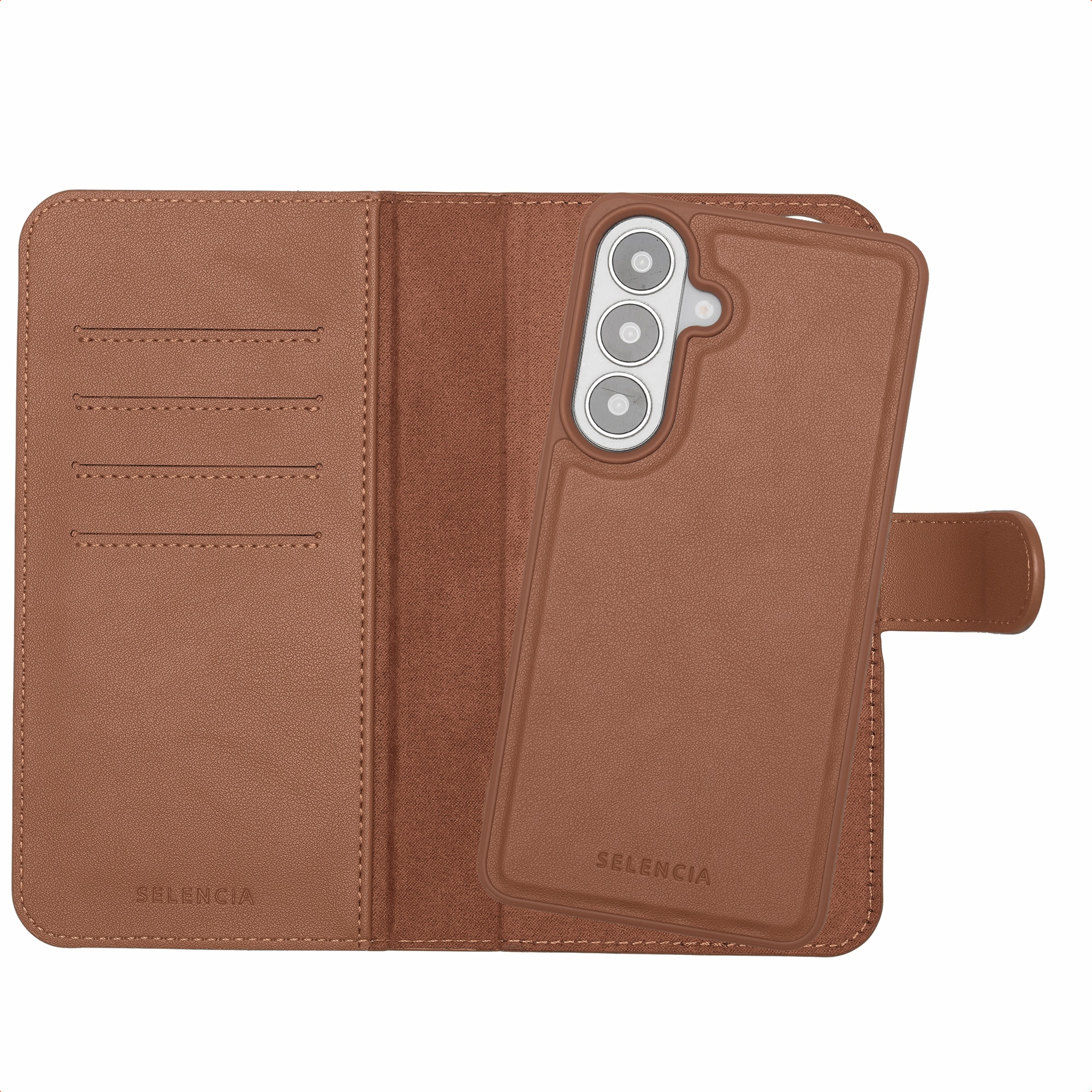 Selencia Olyn Uitneembare Bookcase met MagSafe voor de Samsung Galaxy S26 Plus - Bruin