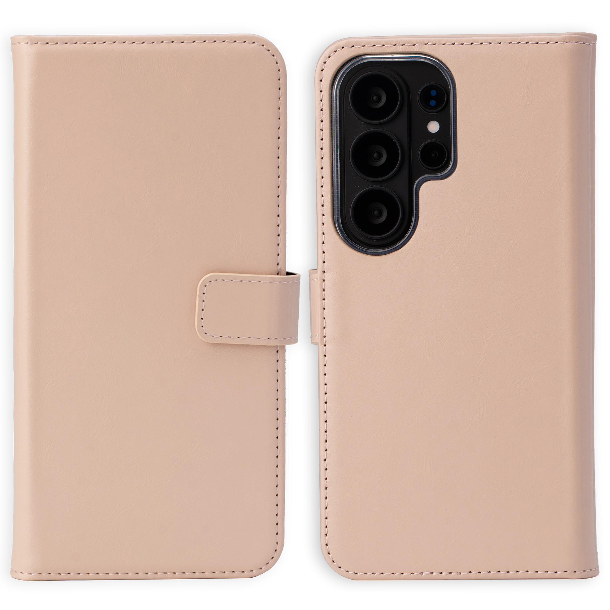 Selencia Echt Leren Bookcase voor de Samsung Galaxy S26 Ultra - Dusty Pink