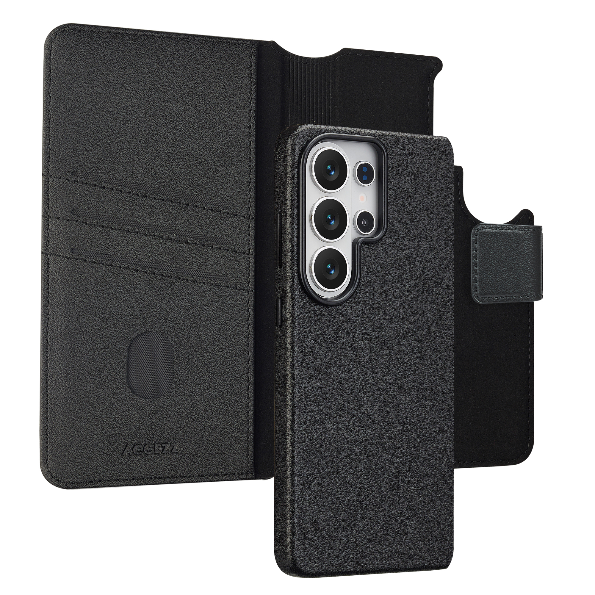 Accezz Leather Bookcase 2-in-1 met MagSafe voor de Samsung Galaxy S26 Ultra - Onyx Black