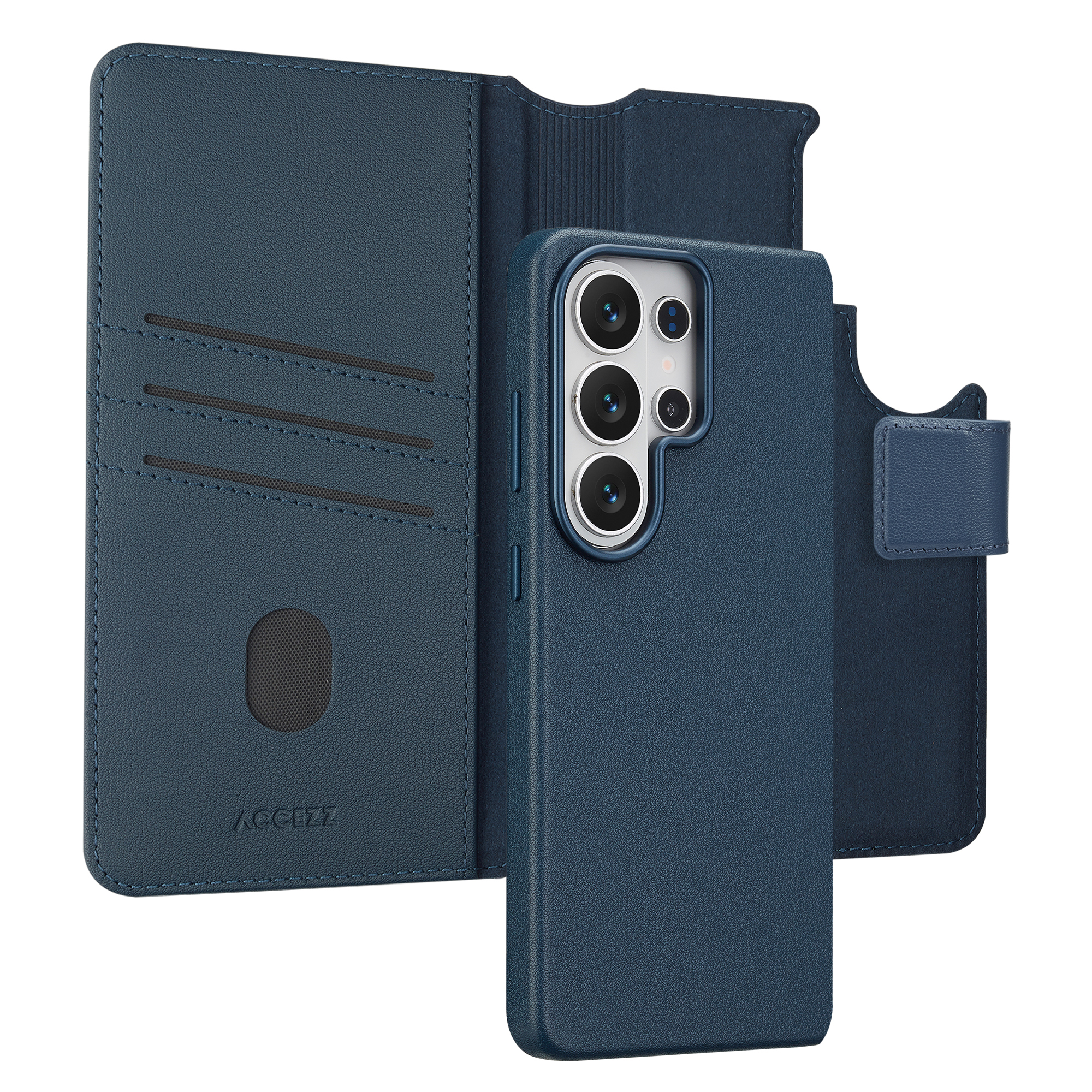 Accezz Leather Bookcase 2-in-1 met MagSafe voor de Samsung Galaxy S26 Ultra - Nightfall Blue