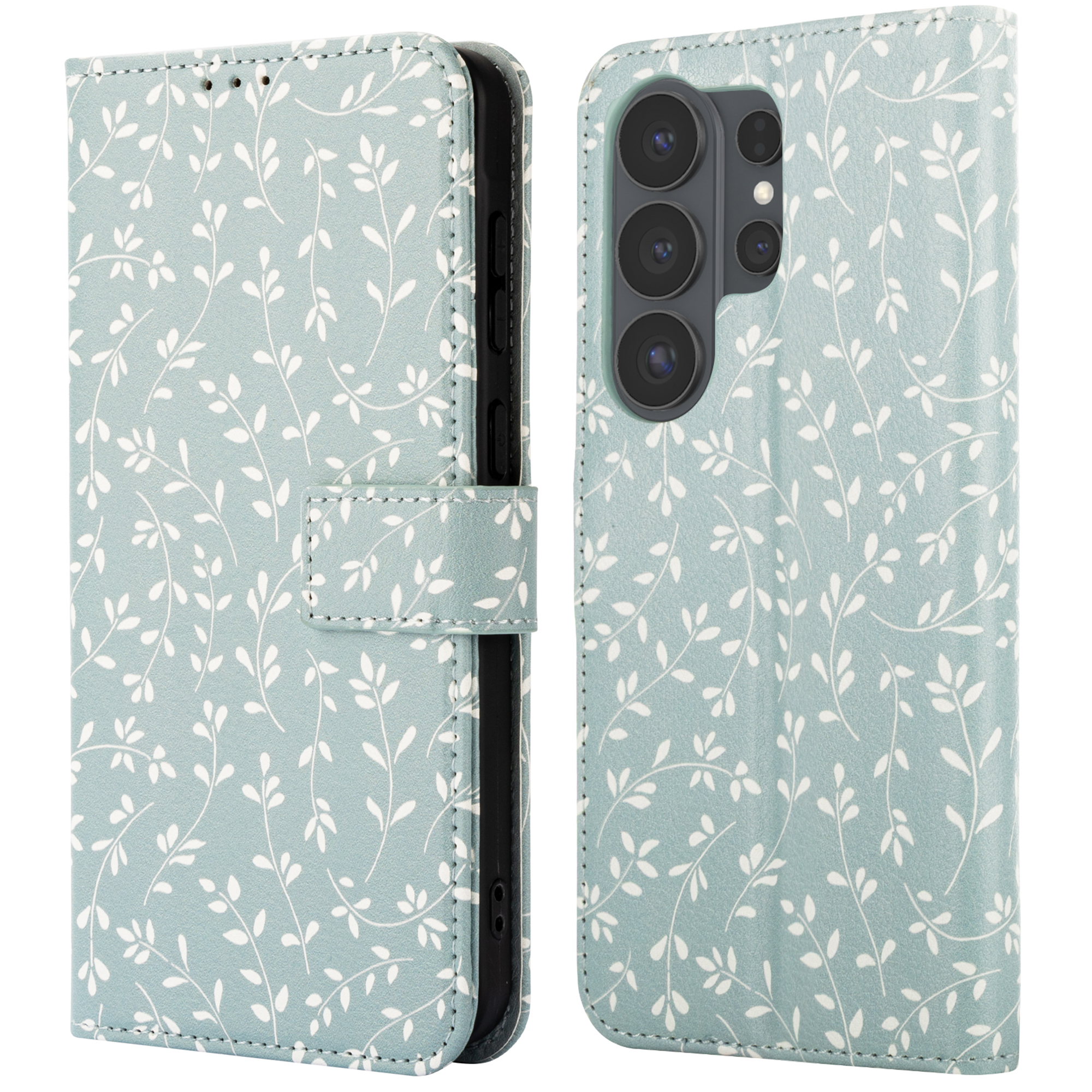 imoshion Design Bookcase voor de Samsung Galaxy S26 Ultra - Smoke Green Flowers