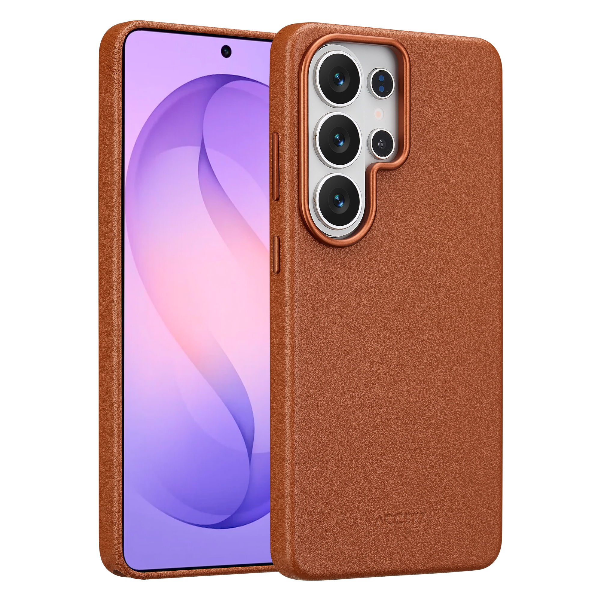 Accezz MagSafe Leather Backcover voor de Samsung Galaxy S26 Ultra - Sienna Brown
