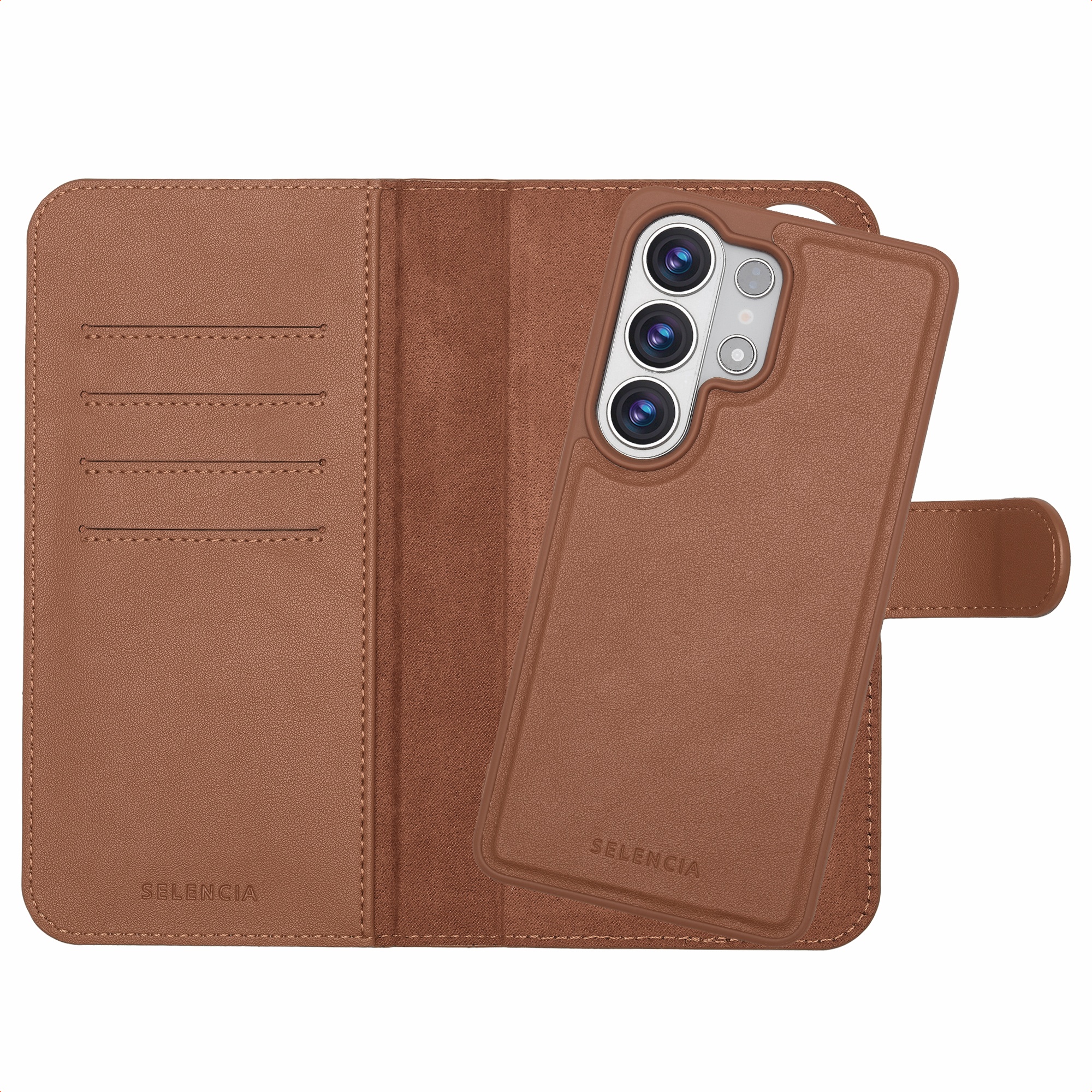 Selencia Olyn Uitneembare Bookcase met MagSafe voor de Samsung Galaxy S26 Ultra - Bruin