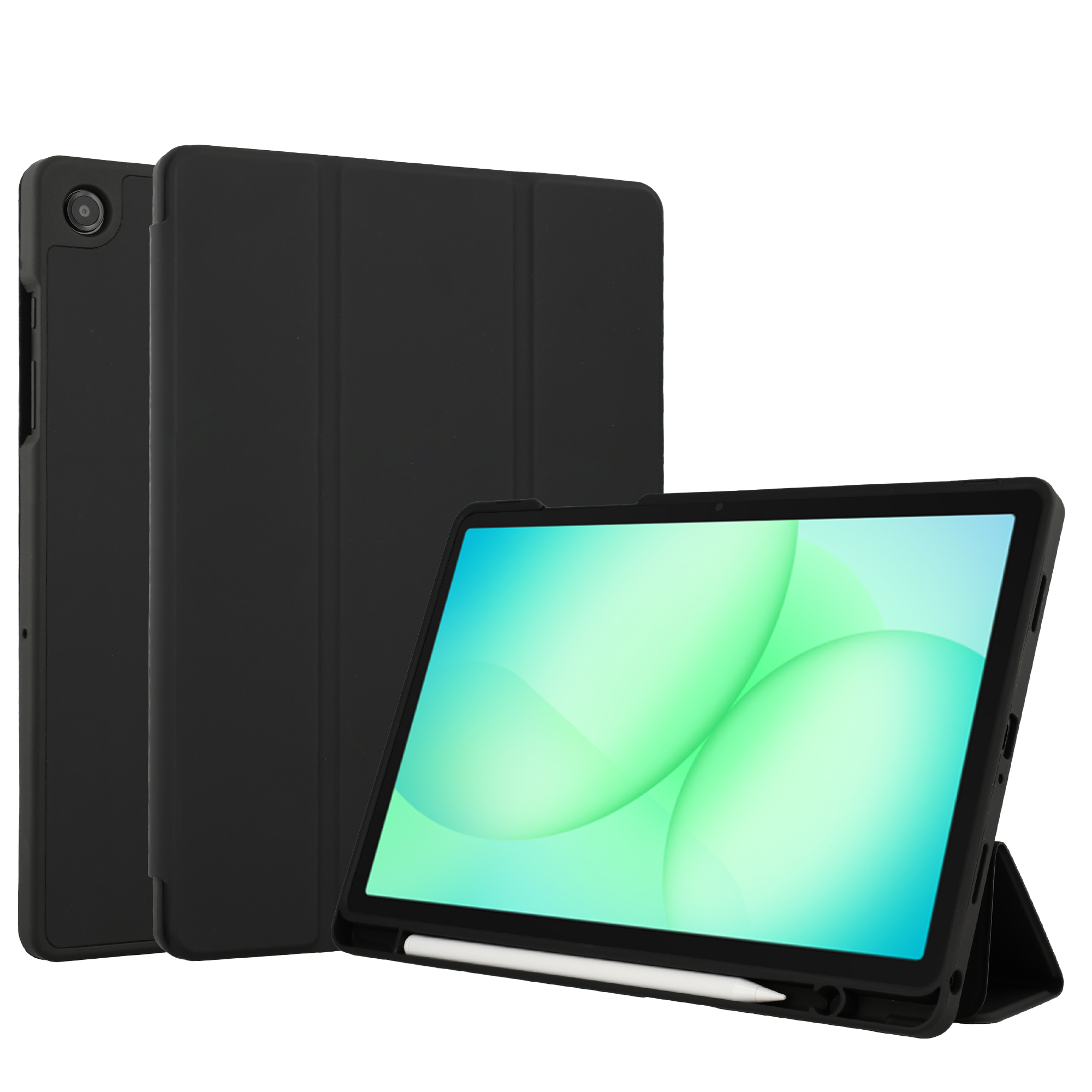 Accezz Smart Silicone Bookcase voor de Samsung Galaxy Tab A11 Plus / A9 Plus - Zwart