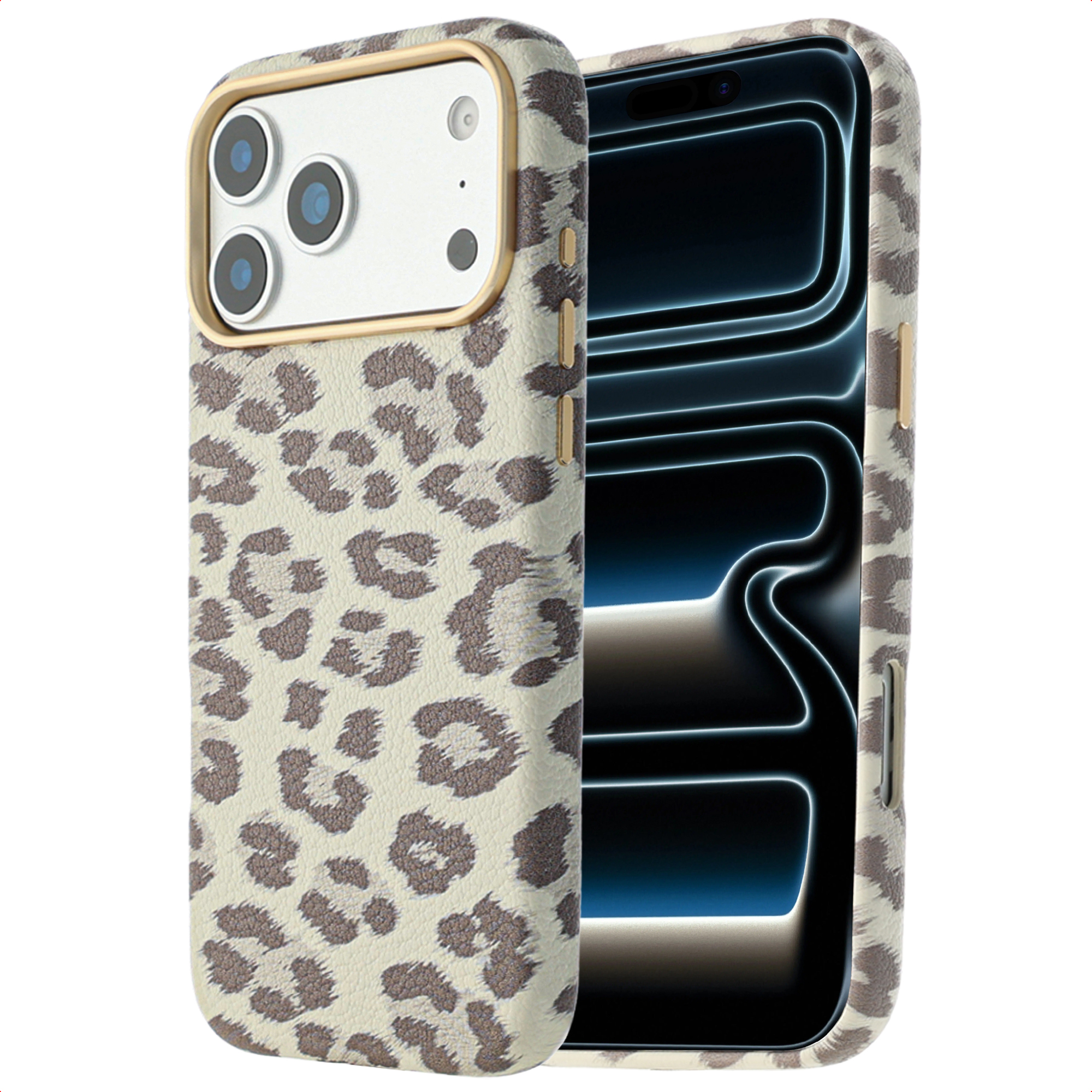 Selencia Coque Sabi imprimé panthère avec MagSafe Apple iPhone 18 Pro Max / 17 Pro Max - Soft Ivory