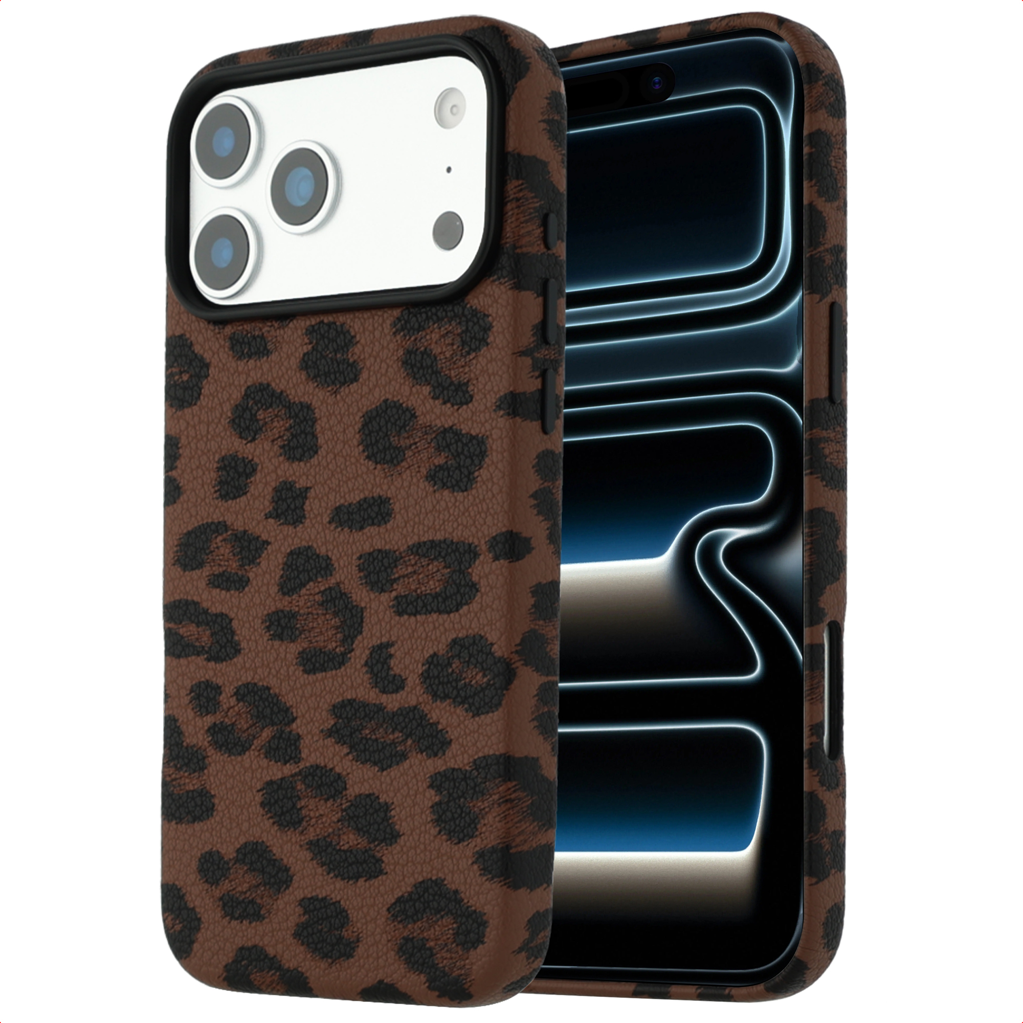 Selencia Coque Sabi imprimé panthère avec MagSafe Apple iPhone 18 Pro Max / 17 Pro Max - Mocha Brown