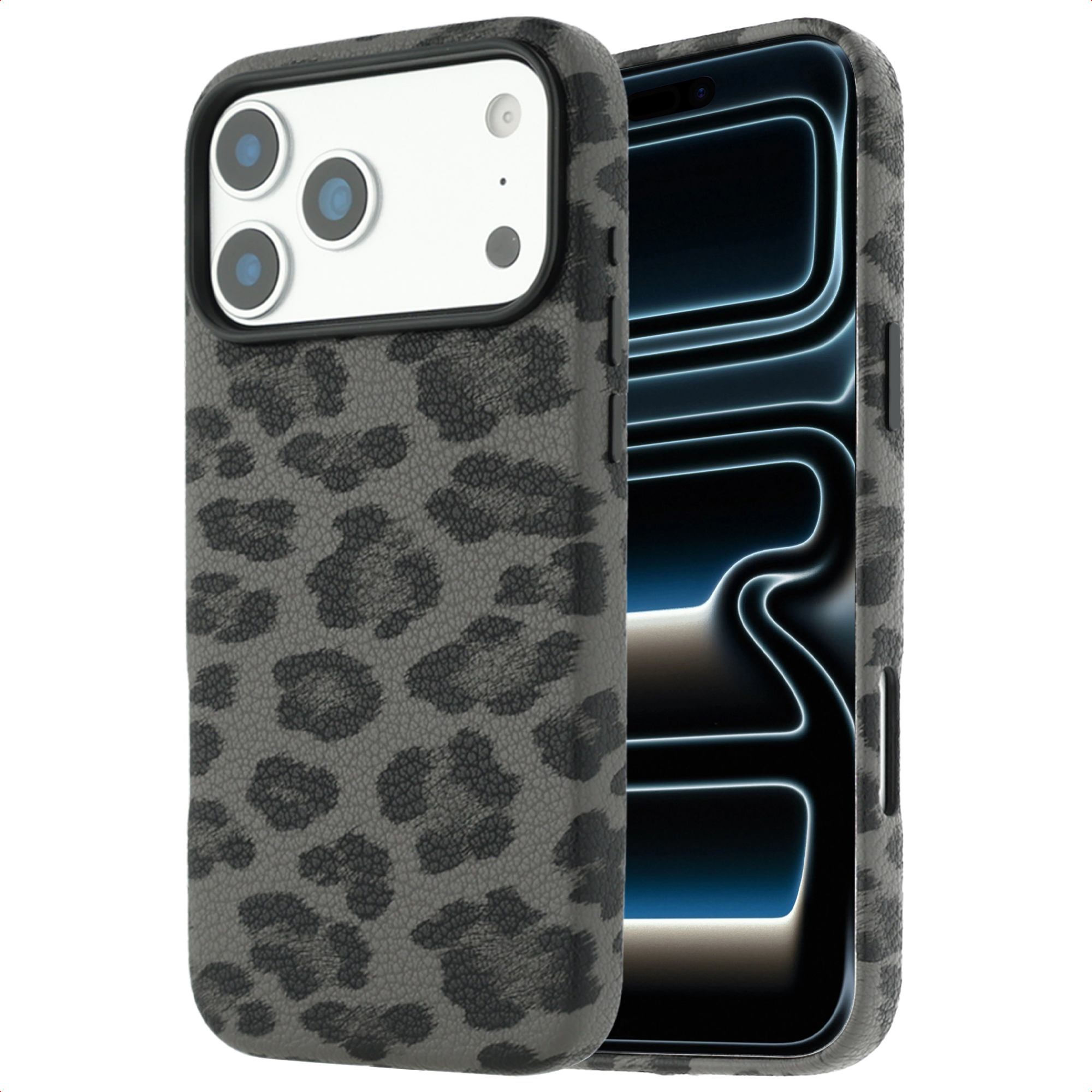 Selencia Coque Sabi imprimé panthère avec MagSafe Apple iPhone 18 Pro Max / 17 Pro Max - Midnight Black