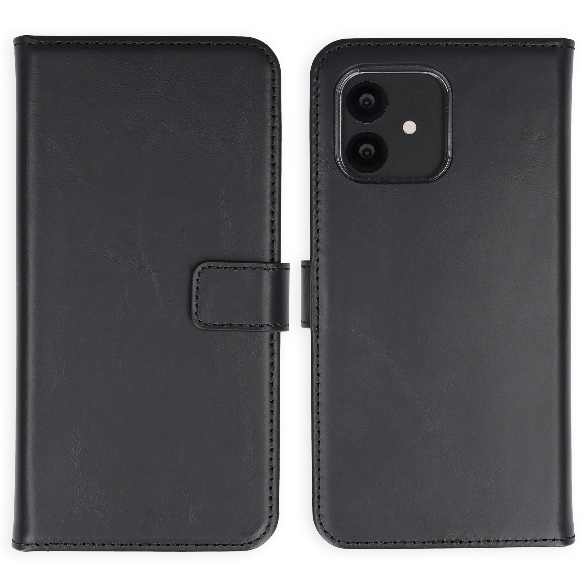 Selencia Echt Leren Bookcase voor de Fairphone 6 - Zwart