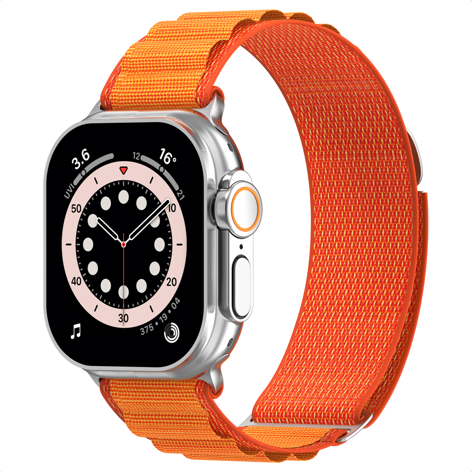 Accezz Bracelet en nylon Alpine Apple Watch | 44/45/46/49 mm - Orange