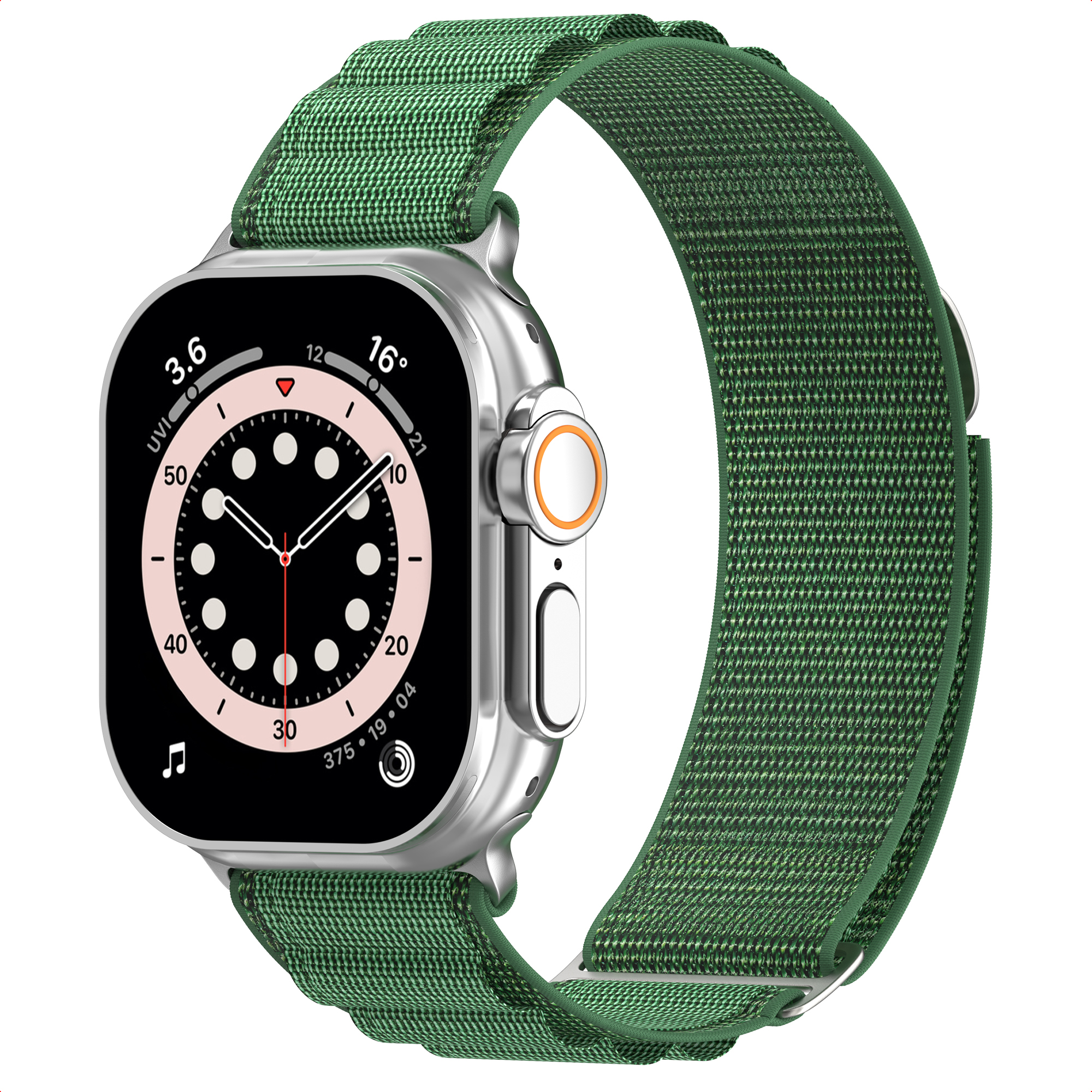 Accezz Bracelet en nylon Alpine Apple Watch | 44/45/46/49 mm - Olive Green