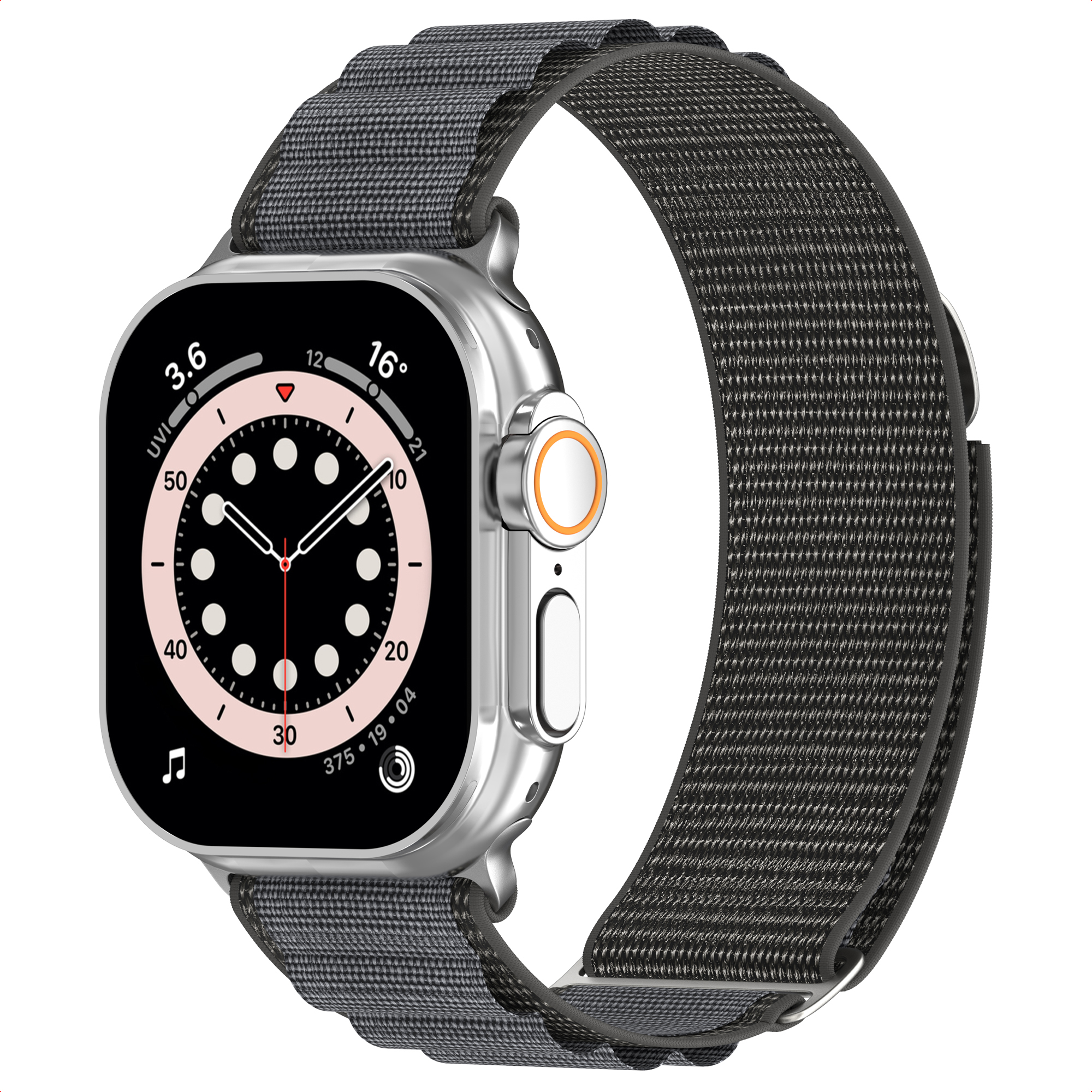Accezz Bracelet en nylon Alpine Apple Watch | 44/45/46/49 mm - Dark Grey